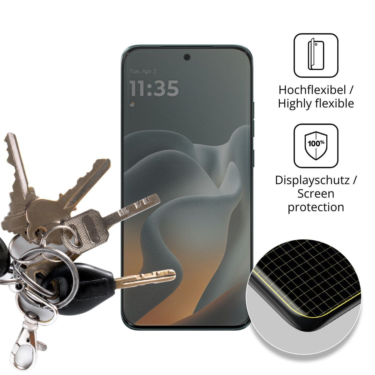 Full Cover Privacy Blickschutzfolie für Motorola E (3)