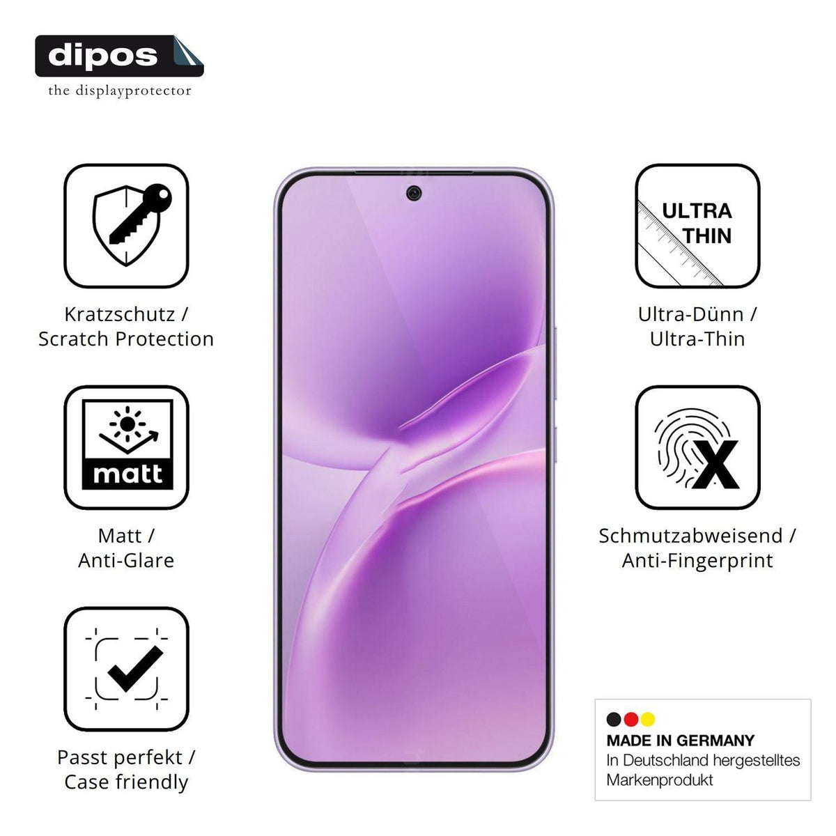 4x Schutzfolie matt für Vivo V70 FE Display-Schutz (7)