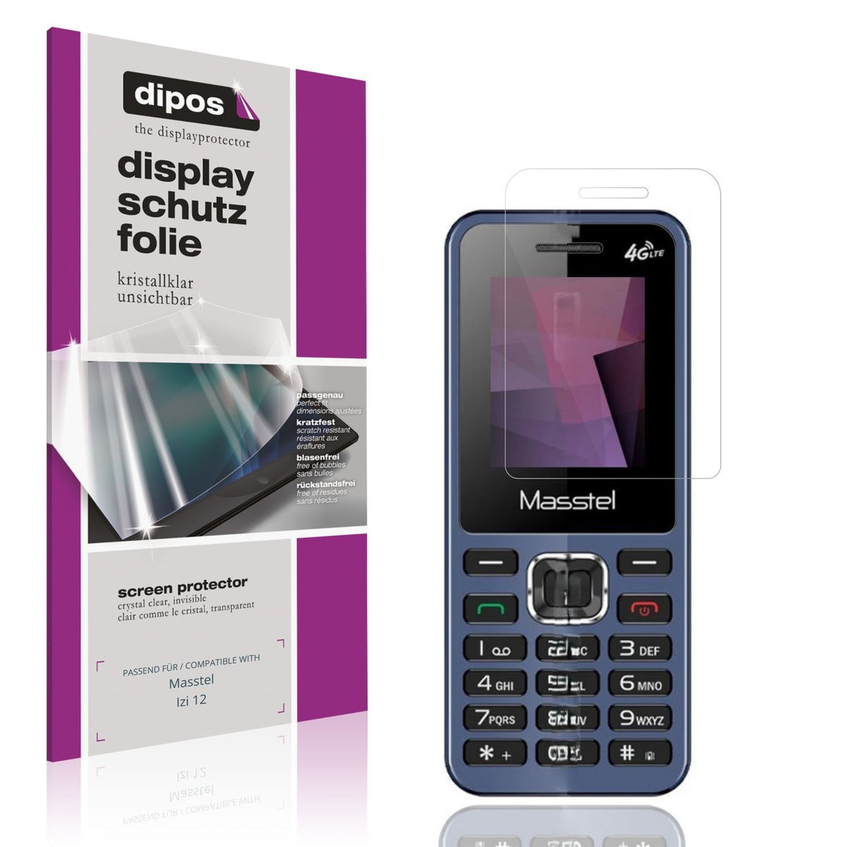 4x Schutzfolie klar für Masstel Izi 12 Display-Sch (1)