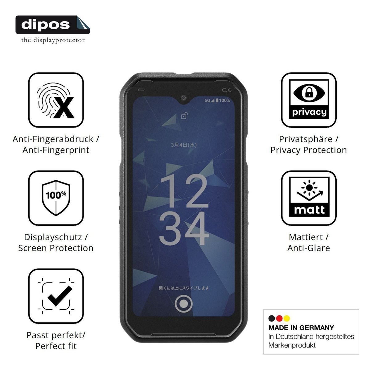 Blickschutzfolie für Kyocera DuraForce EX2 matt Sc (5)
