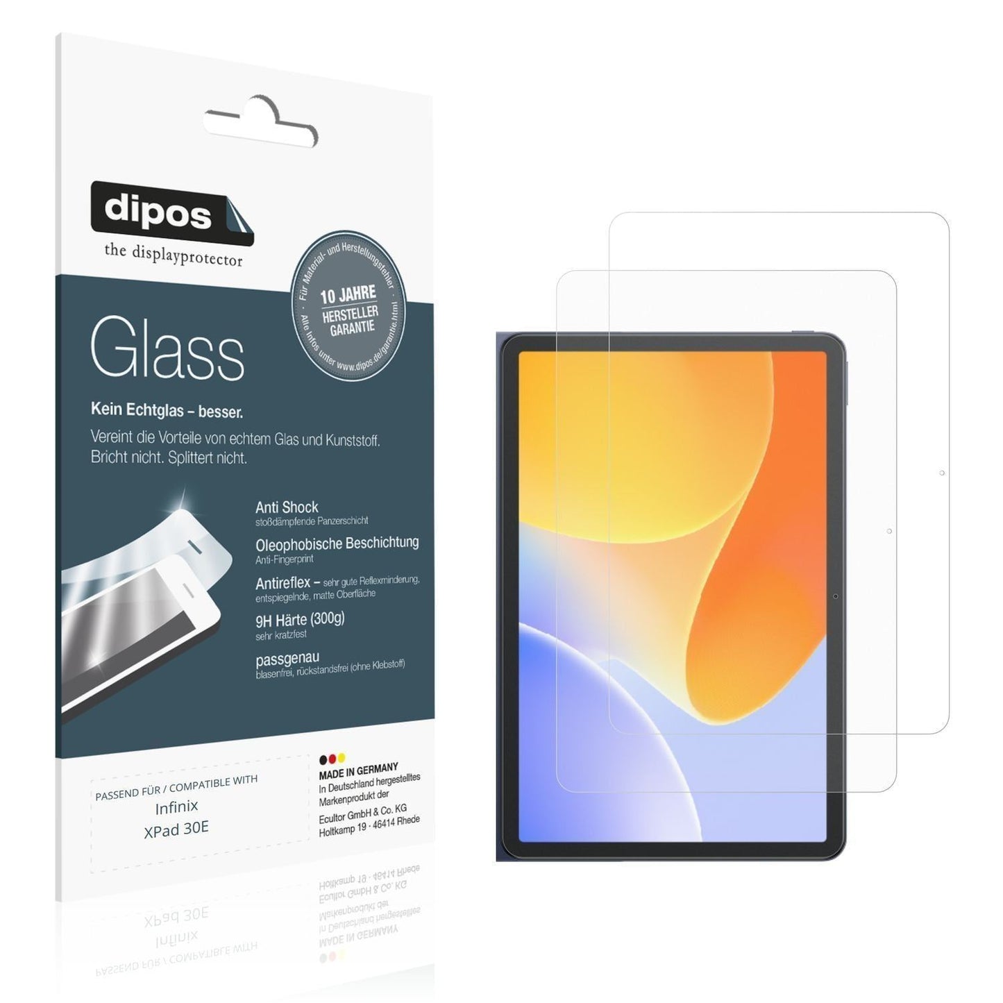 2x 9H Schutzfolie matt für Infinix XPad 30E Panzer (1)