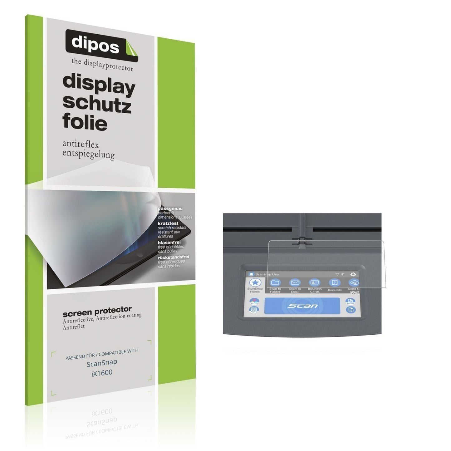 2x Schutzfolie matt für ScanSnap iX1600 Display-Sc (1)