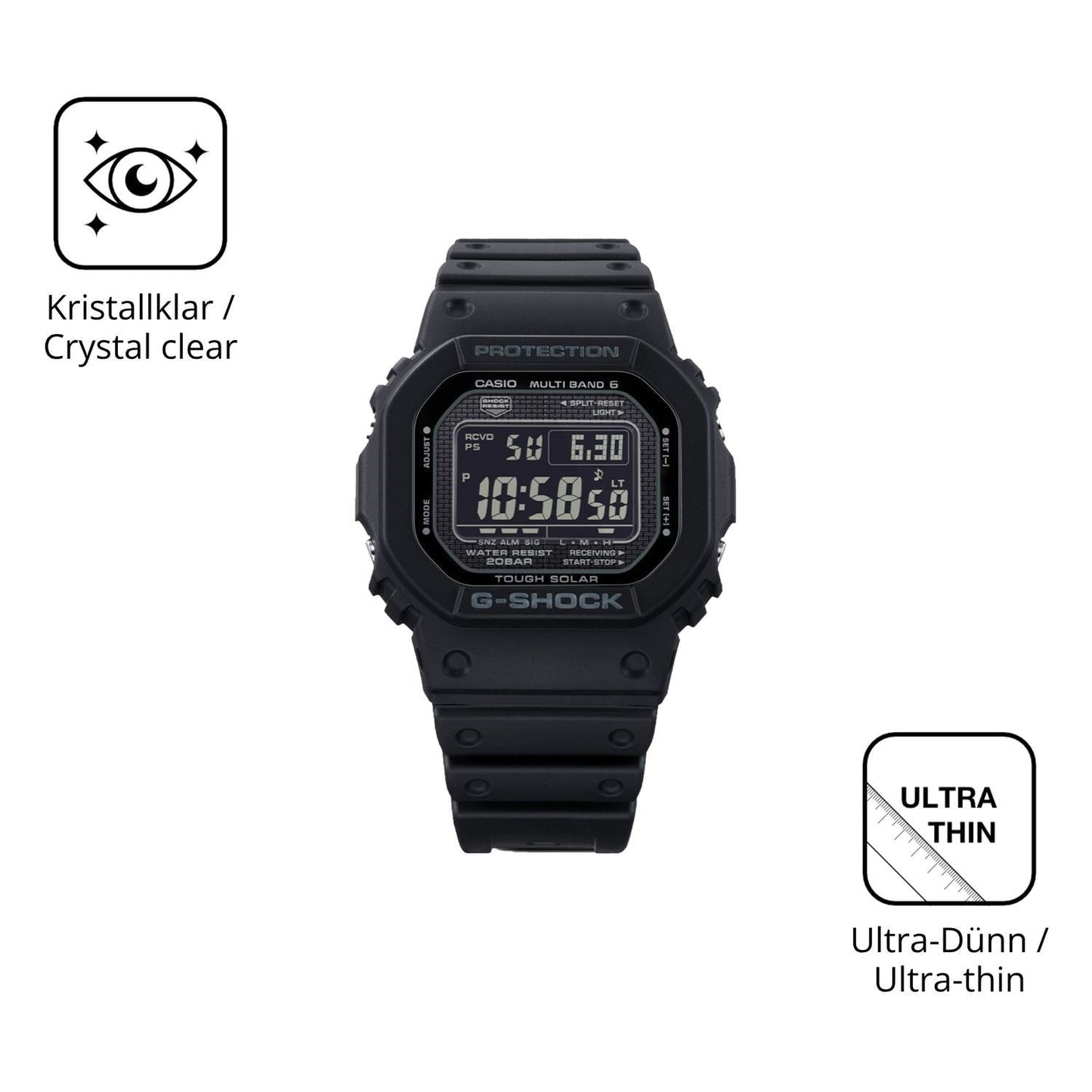 6x Schutzfolie klar für Casio G-Shock GW-5000-HS D (5)