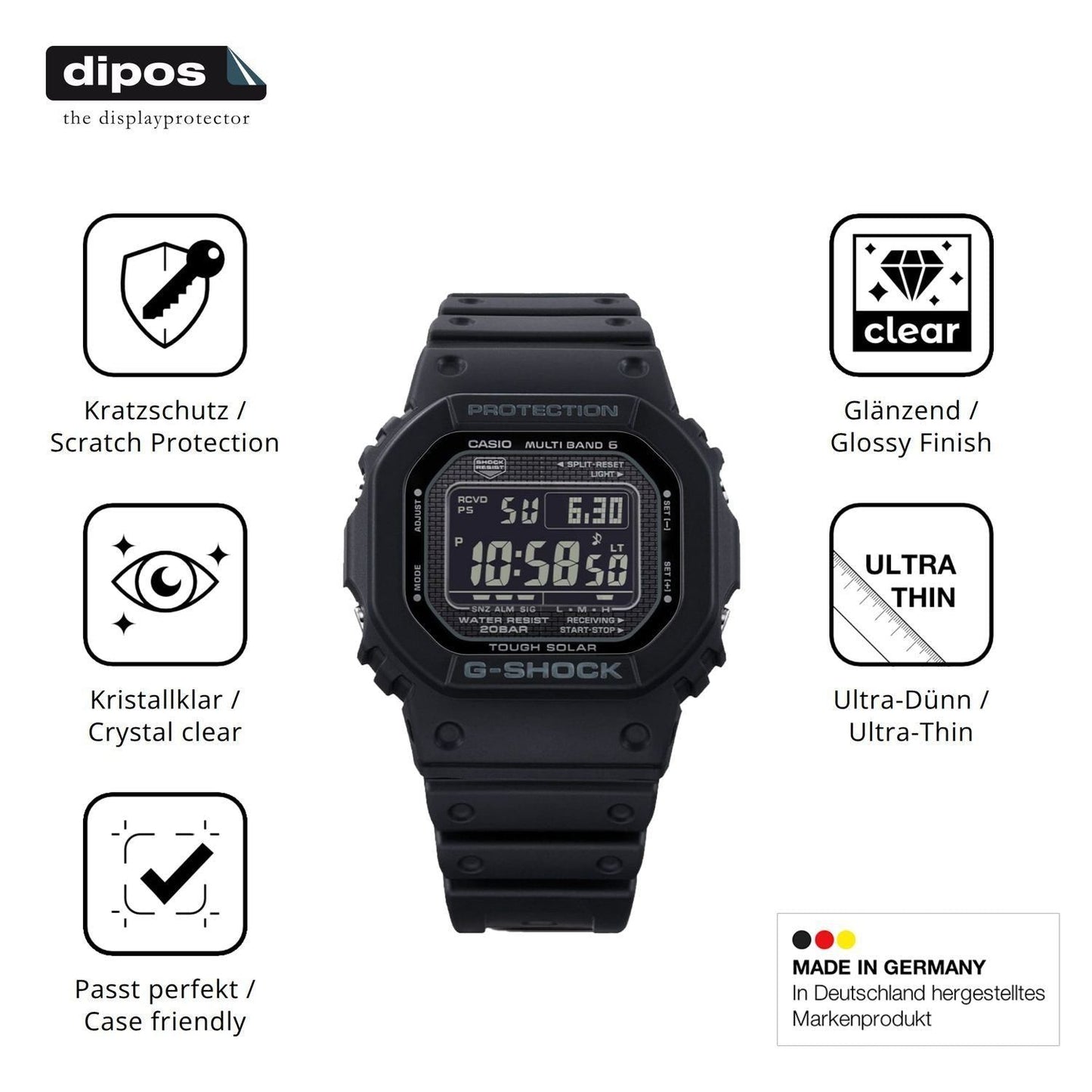 6x Schutzfolie klar für Casio G-Shock GW-5000-HS D (7)
