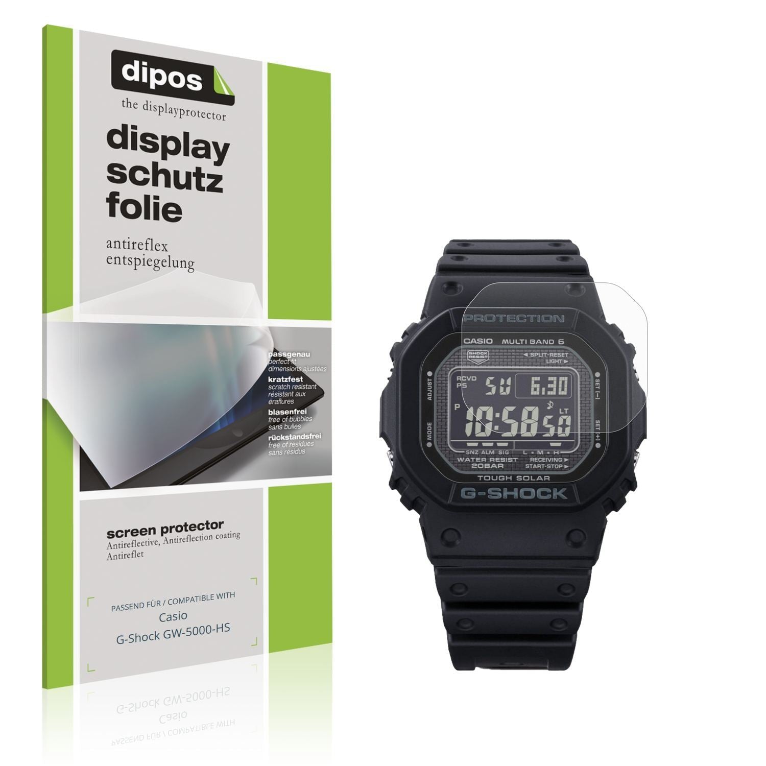 6x Schutzfolie matt für Casio G-Shock GW-5000-HS D (1)