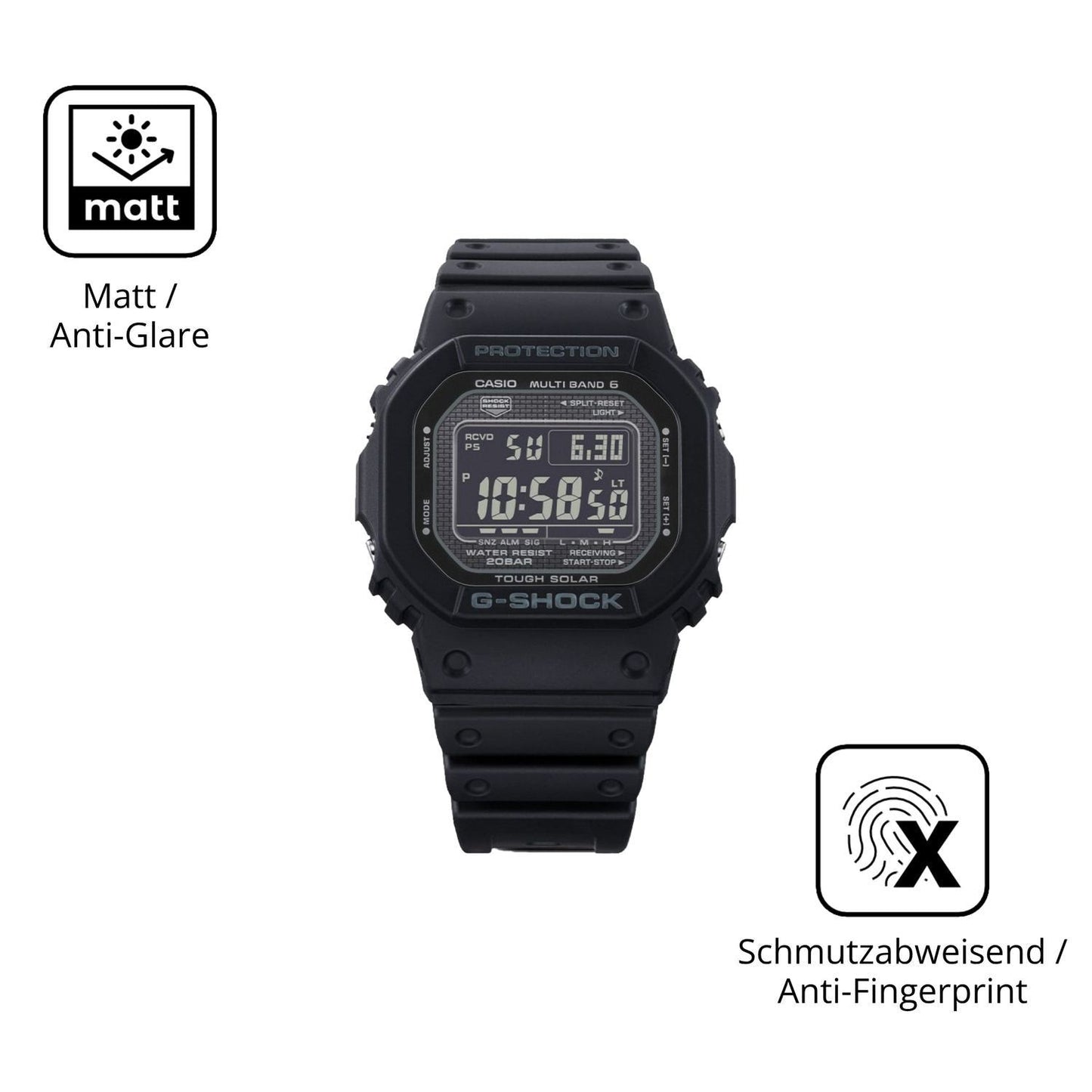 6x Schutzfolie matt für Casio G-Shock GW-5000-HS D (5)