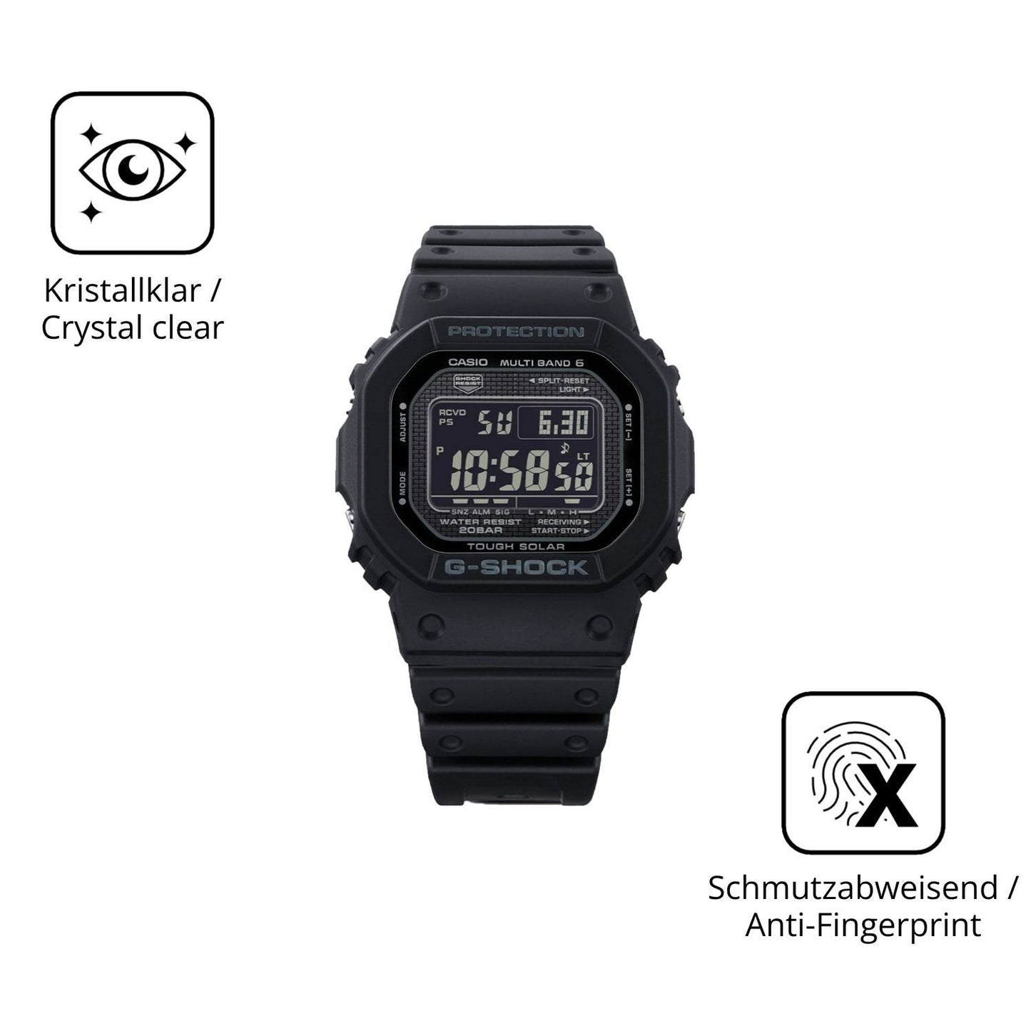 2x 9H Schutzfolie für Casio G-Shock GW-5000-HS Pan (5)