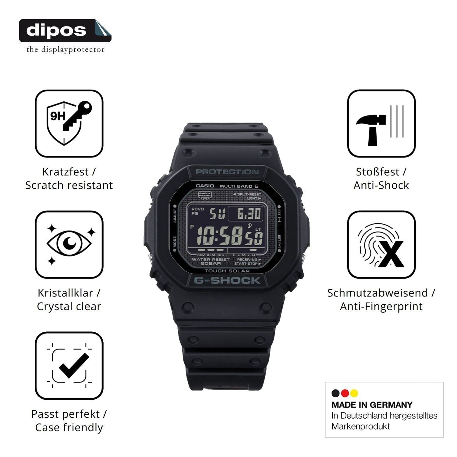 2x 9H Schutzfolie für Casio G-Shock GW-5000-HS Pan (7)