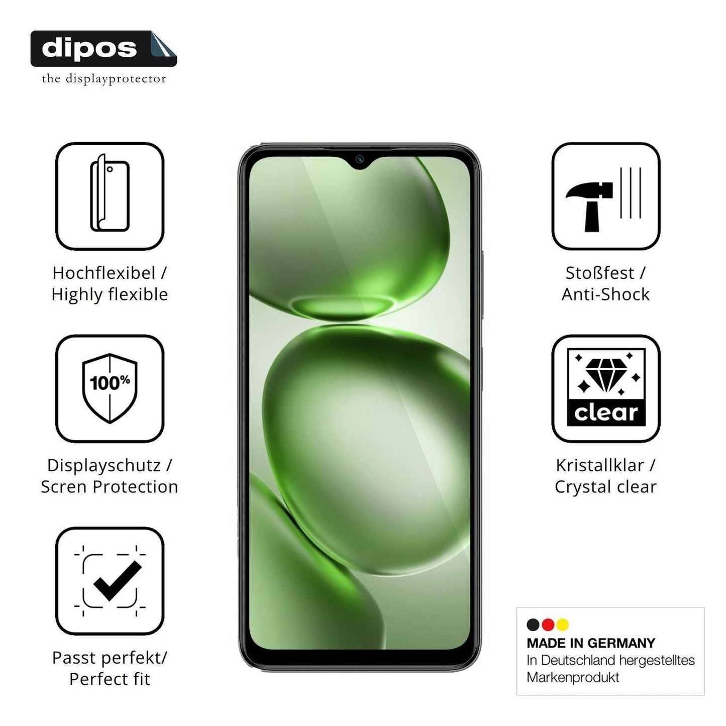 2x 3D Full Cover Schutzfolie für Itel A100 (7)