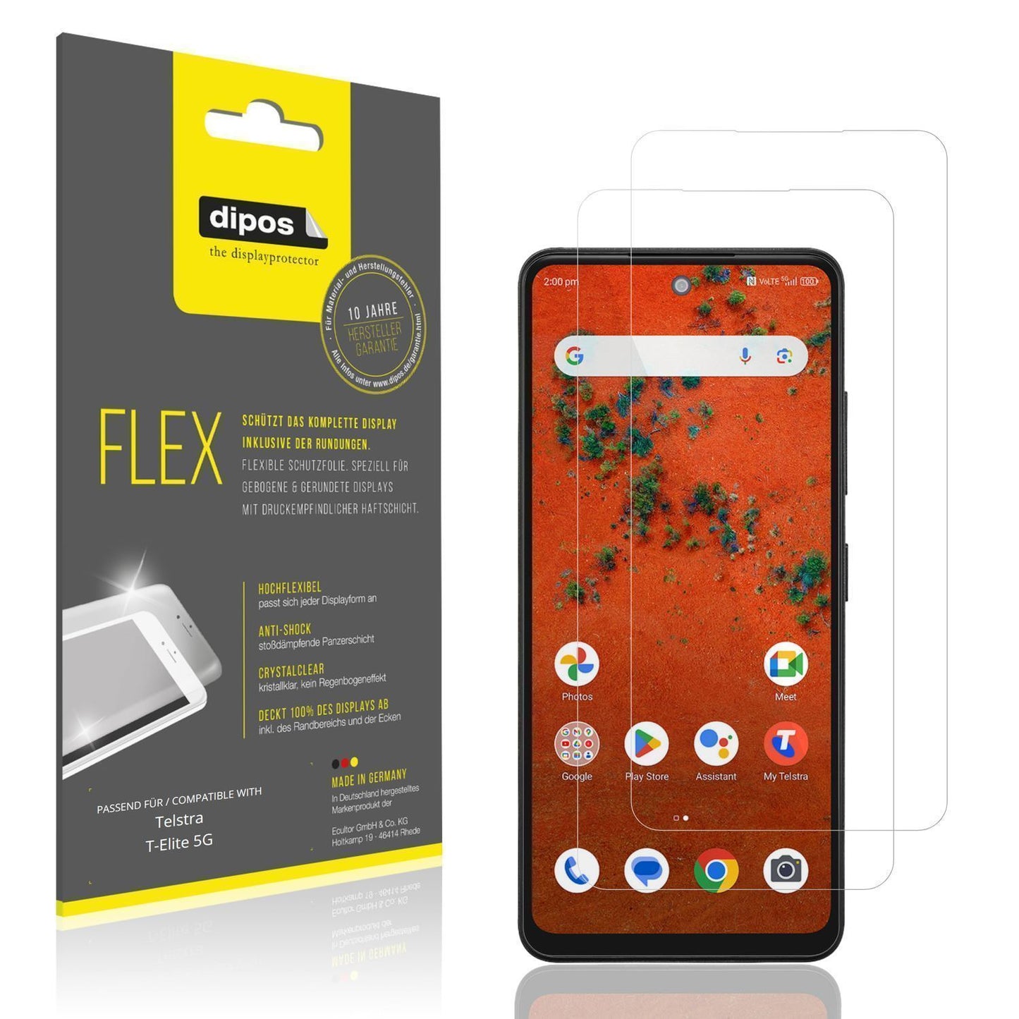 2x 3D Full Cover Schutzfolie für Telstra T-Elite 5 (1)
