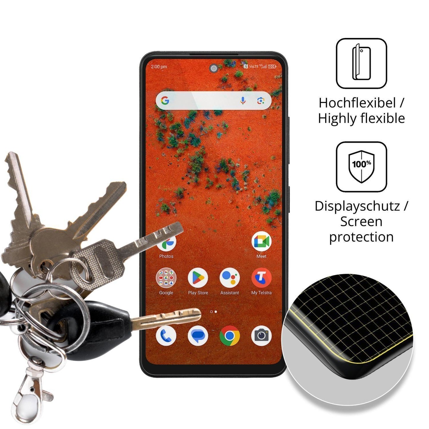 2x 3D Full Cover Schutzfolie für Telstra T-Elite 5 (3)