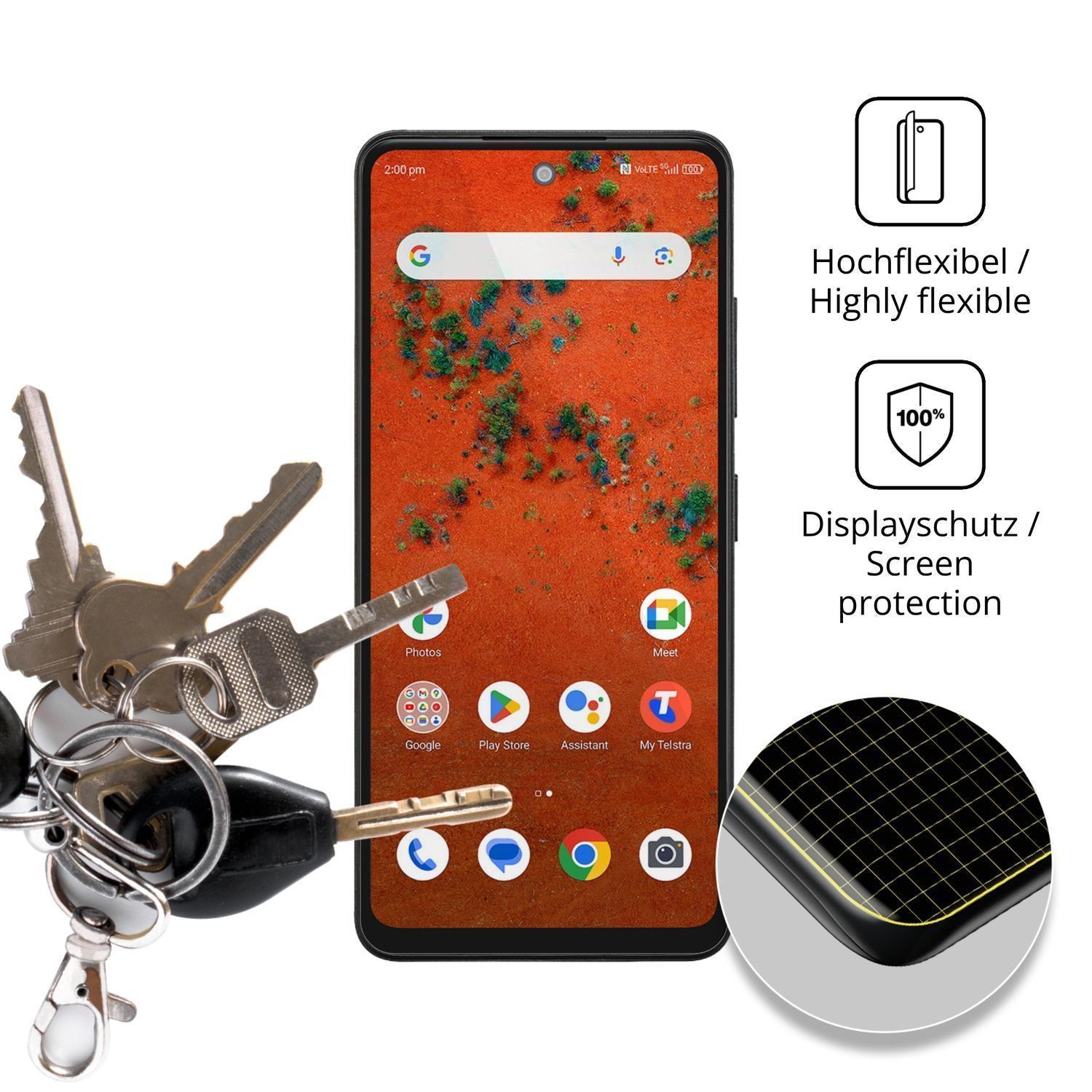 2x 3D Full Cover Schutzfolie für Telstra T-Elite 5 (3)