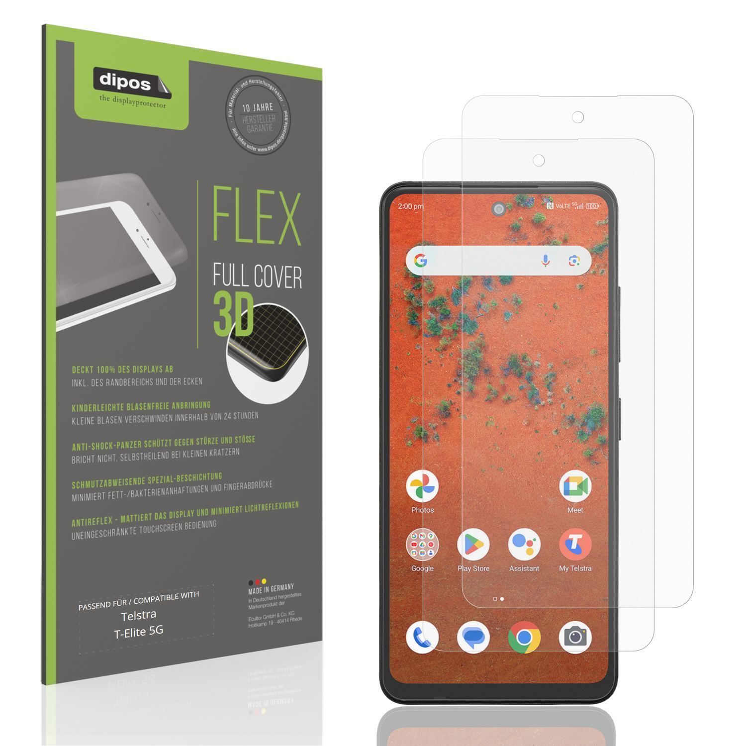 2x Full Cover Schutzfolie matt für Telstra T-Elite (1)