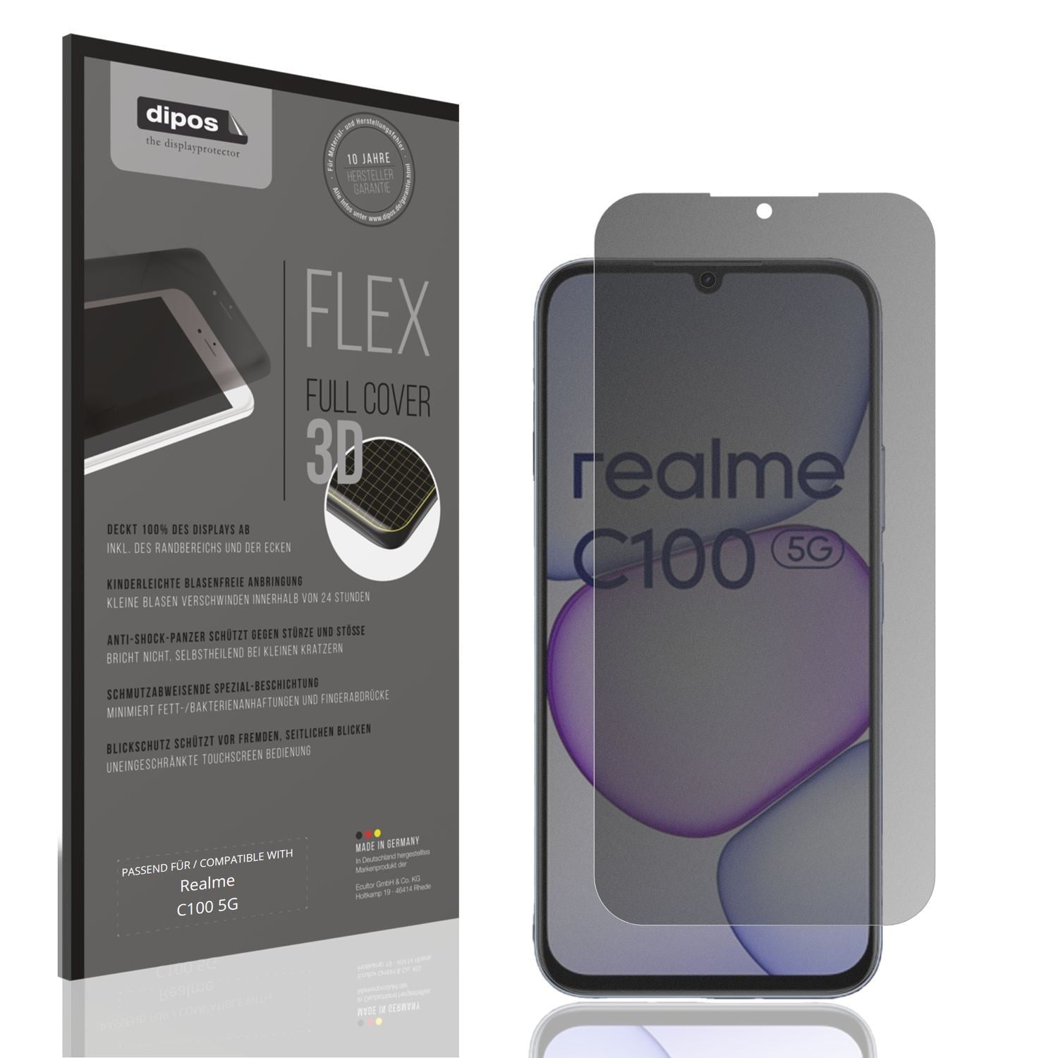Full Cover Privacy Blickschutzfolie für Realme C10 (1)