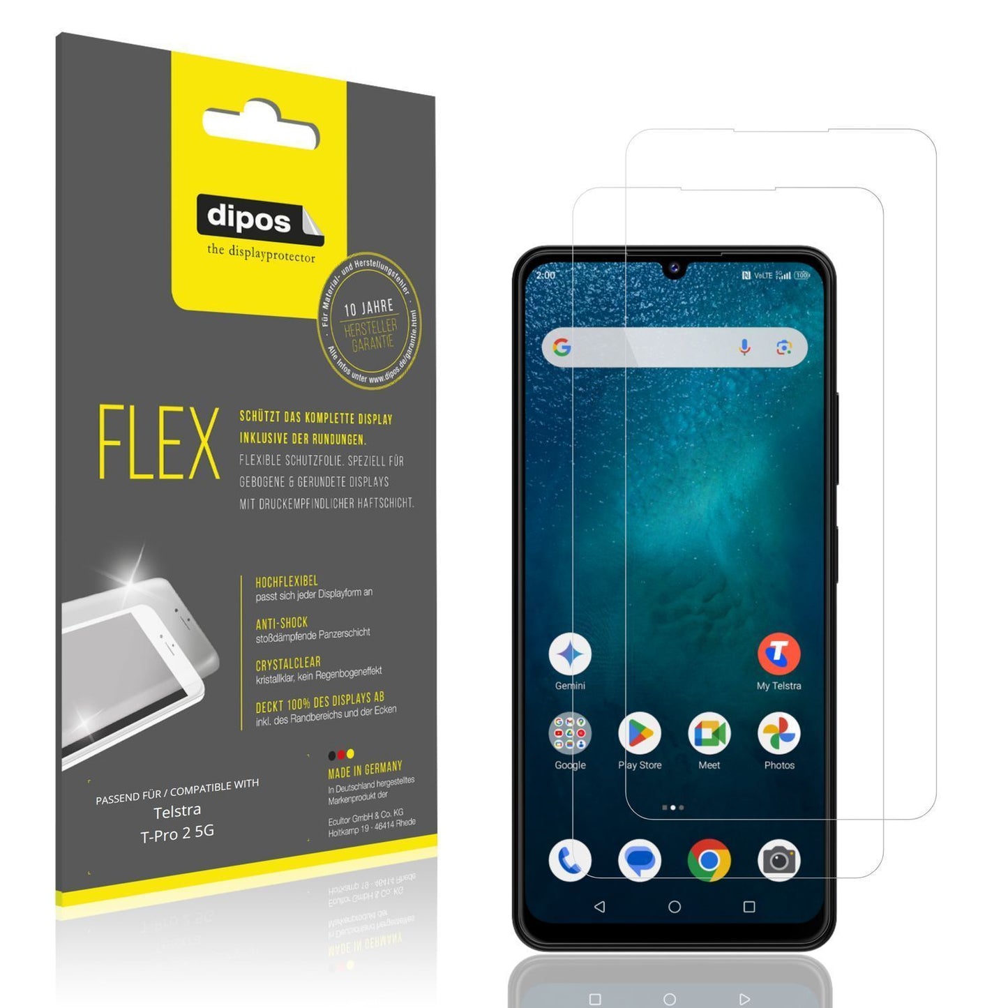 2x 3D Full Cover Schutzfolie für Telstra T-Pro 2 5 (1)