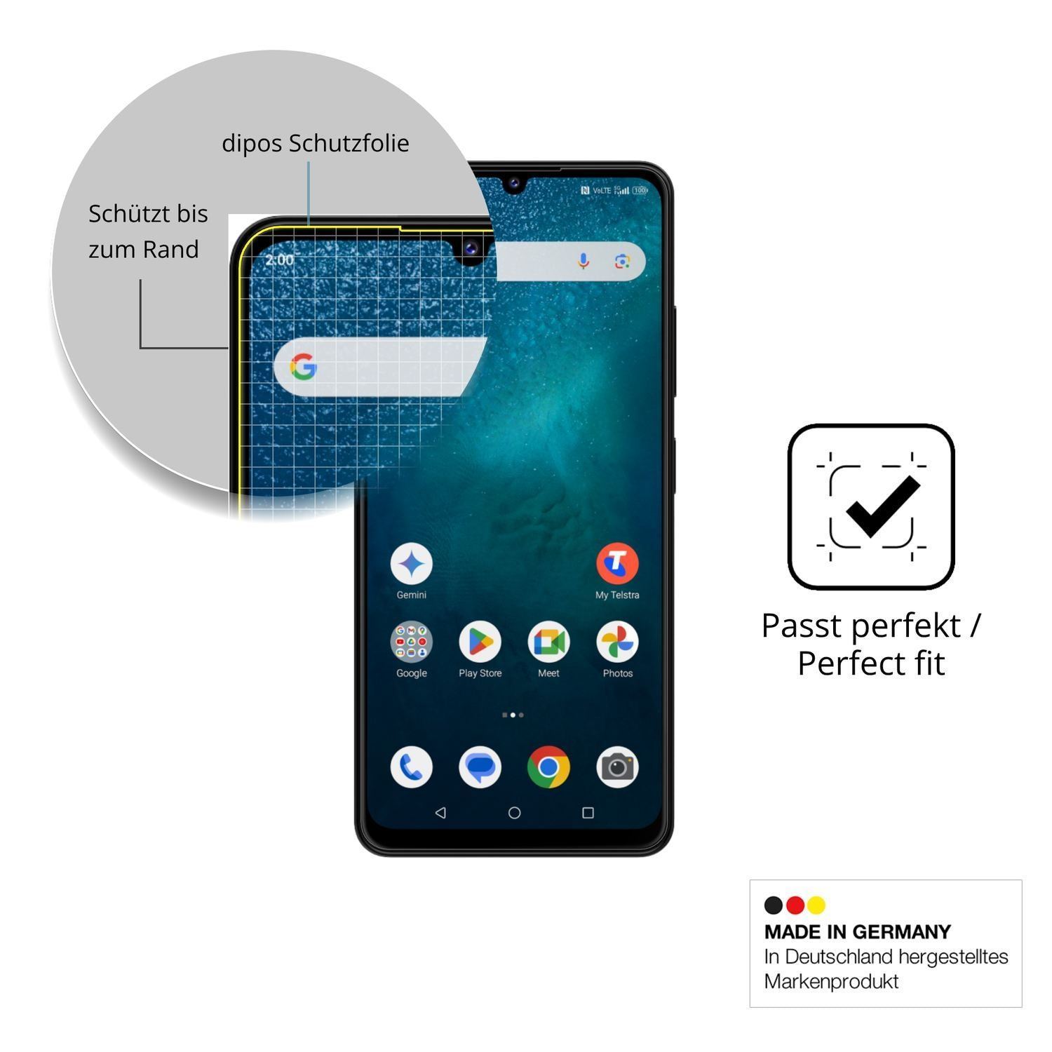2x 3D Full Cover Schutzfolie für Telstra T-Pro 2 5 (6)