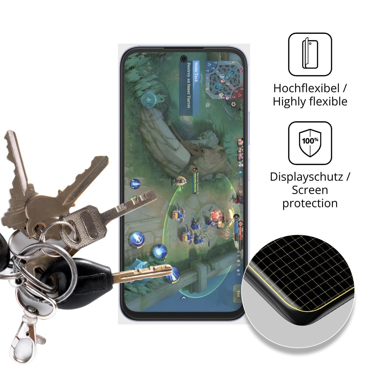 2x Full Cover Schutzfolie matt für Oppo A6k (3)