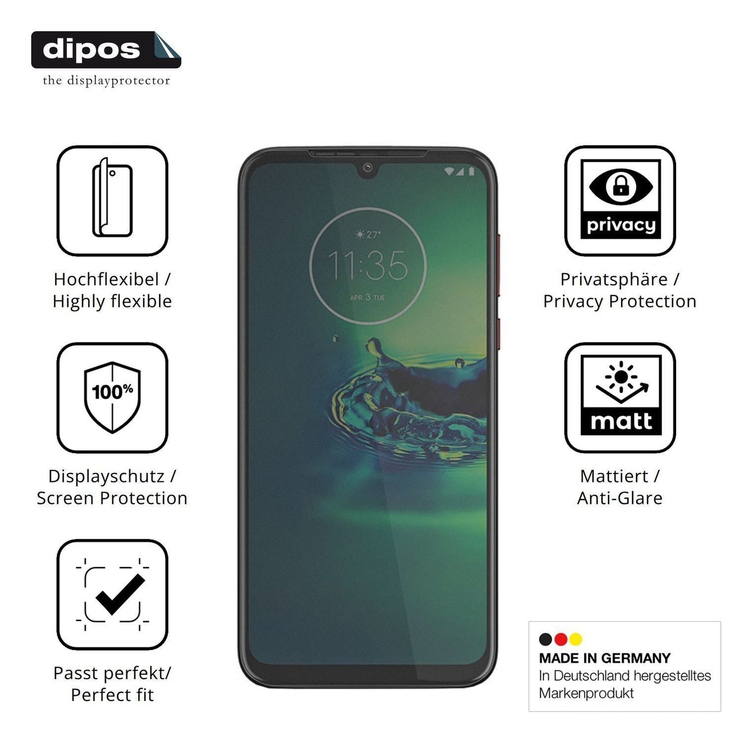 Full Cover Privacy Blickschutzfolie für Motorola O (5)