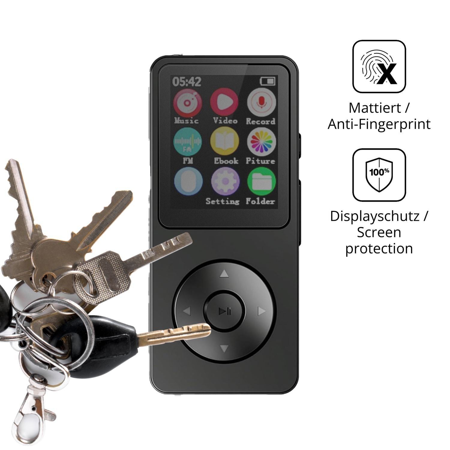 Blickschutzfolie für LICAEVEY MP3-Player matt Schu (3)