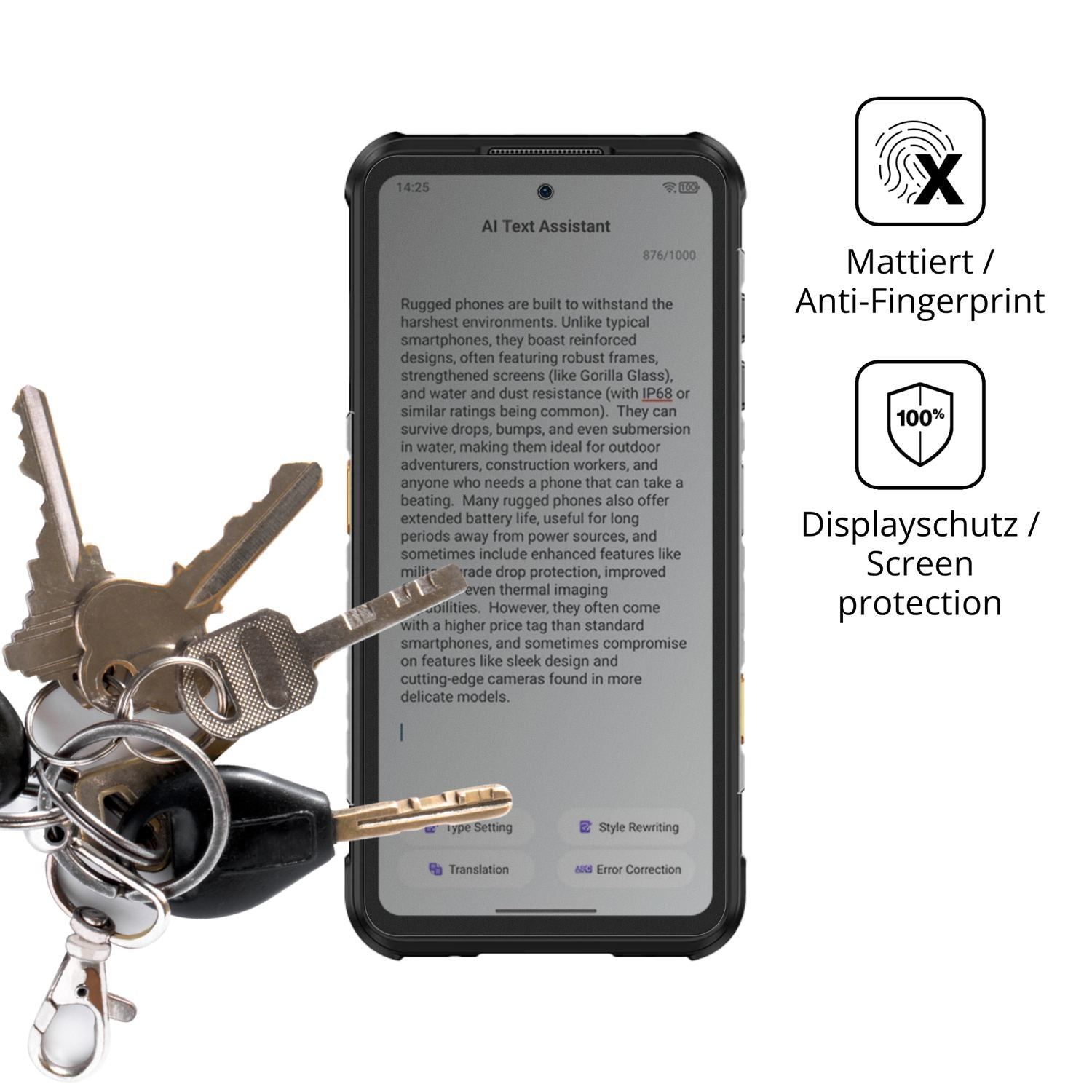 Blickschutzfolie für Ulefone RugOne Xever 7 matt S (3)