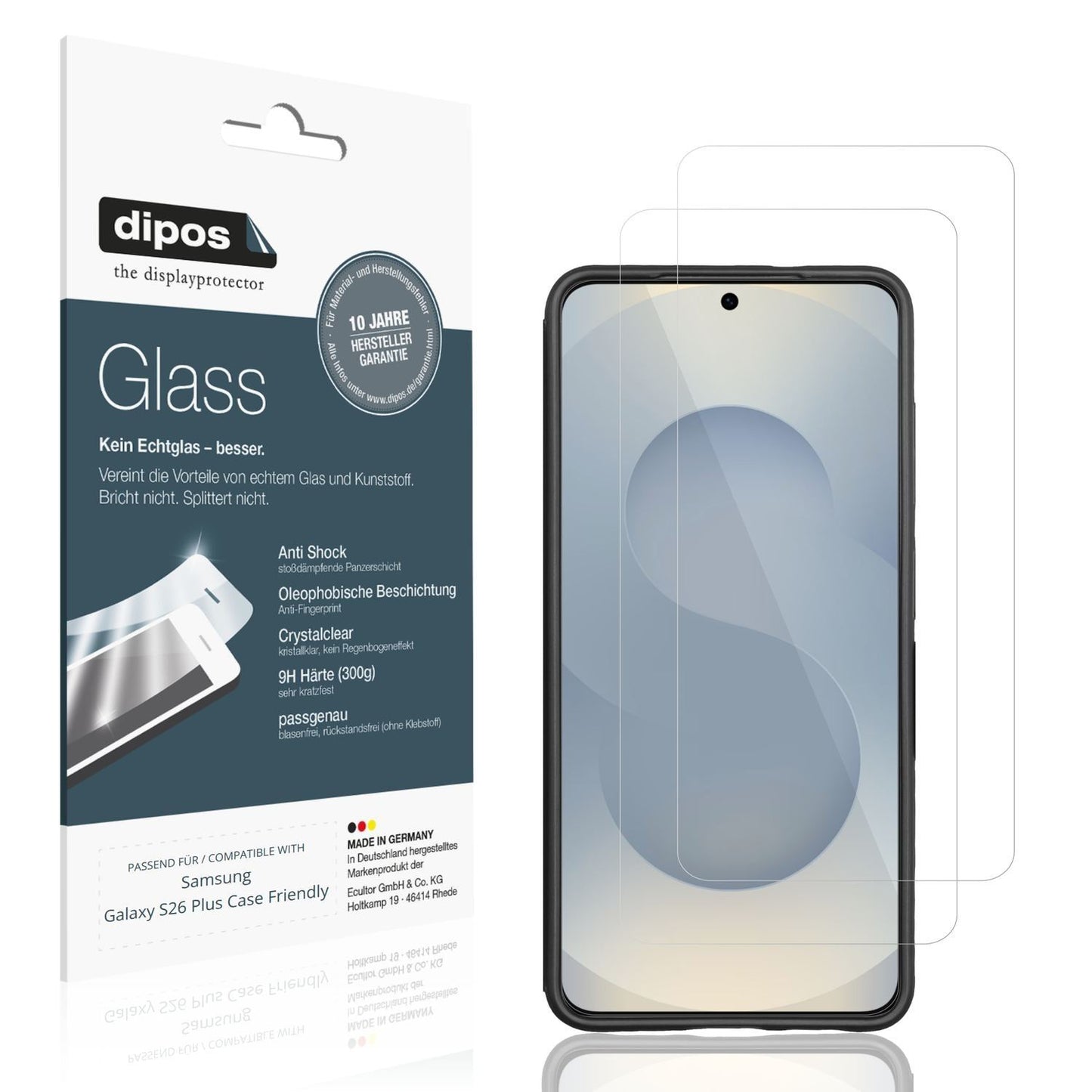 2x 9H Schutzfolie für Samsung Galaxy S26 Plus Case (1)