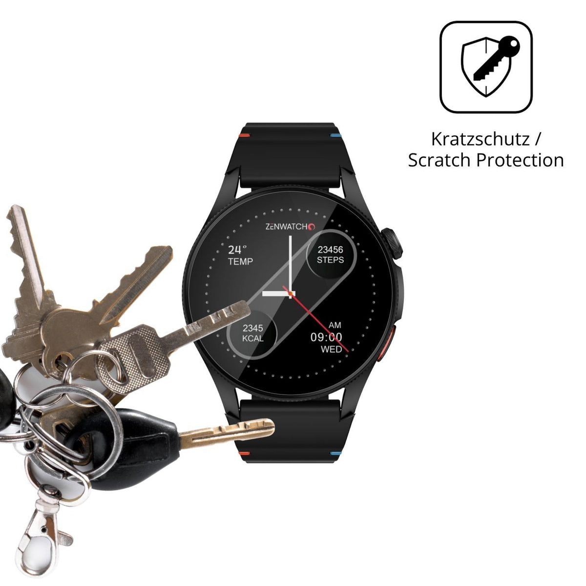 6x Schutzfolie klar für Zenwatch Zenara Display-Sc (4)