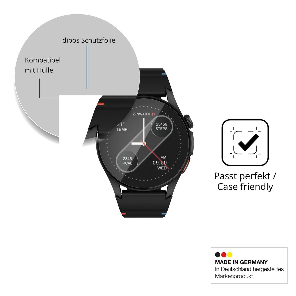 6x Schutzfolie matt für Zenwatch Zenara Display-Sc (6)