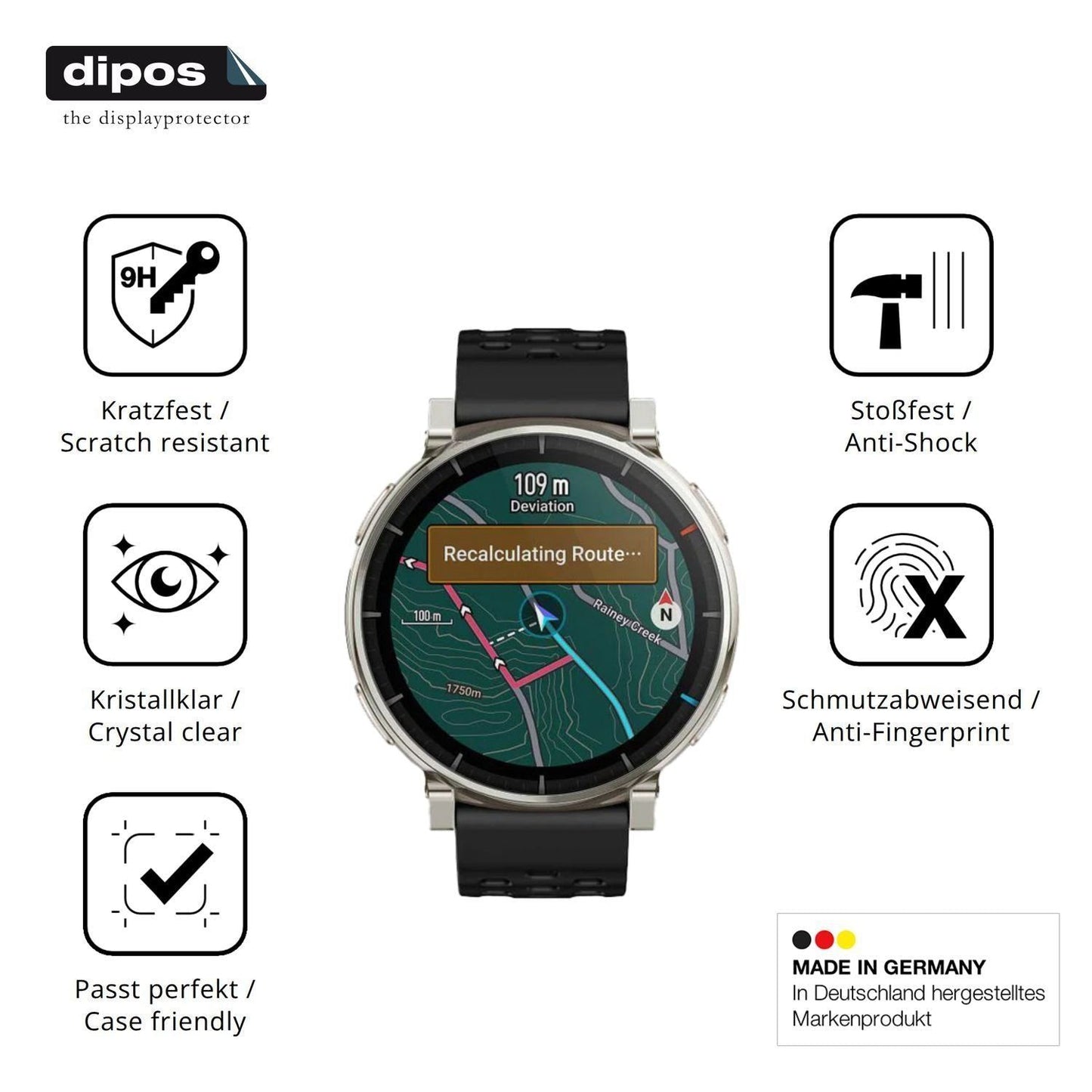 2x 9H Schutzfolie für Amazfit Active 3 Premium Pan (7)