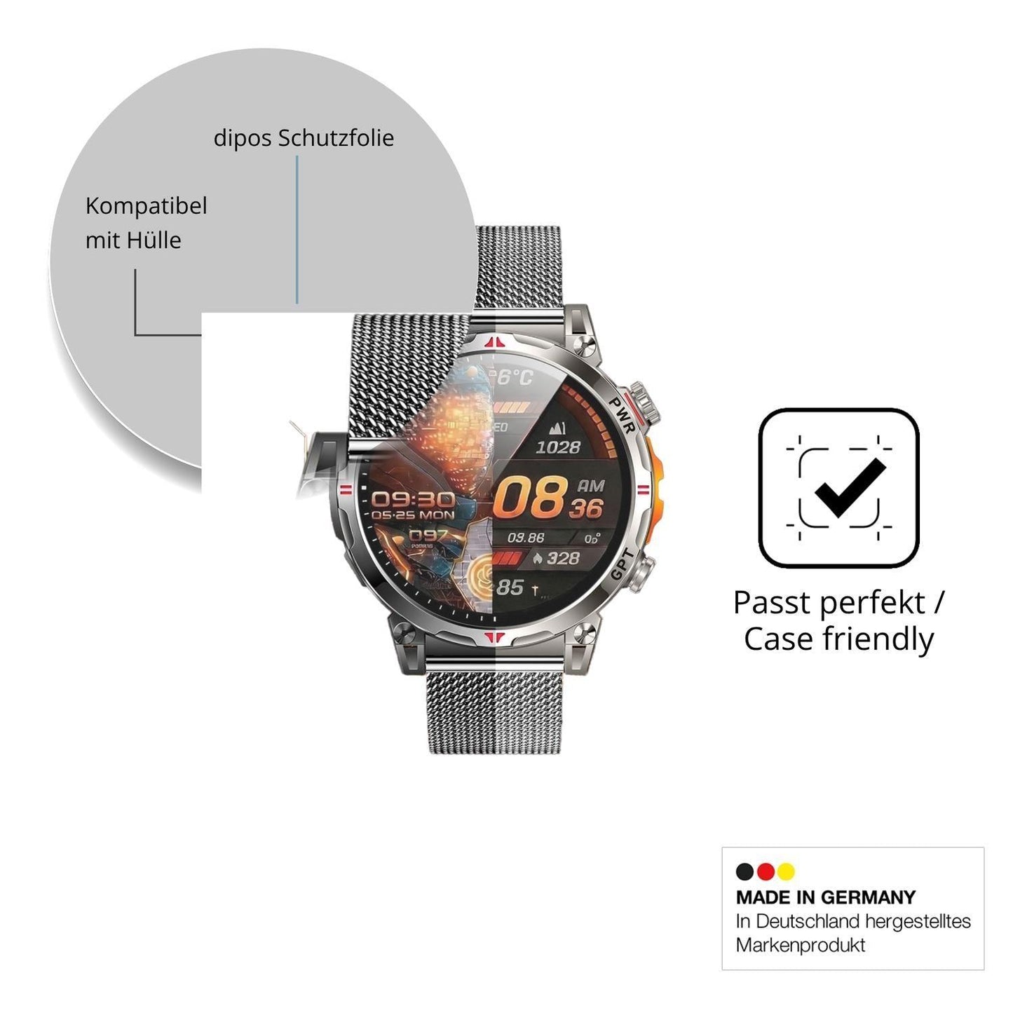 6x Schutzfolie matt für NONGAMX 1.7 Zoll Smartwatc (6)