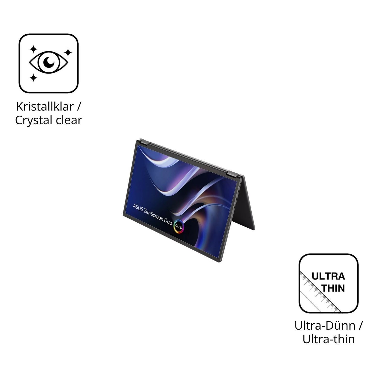 2x Schutzfolie klar für Asus ZenScreen Duo OLED MQ (5)