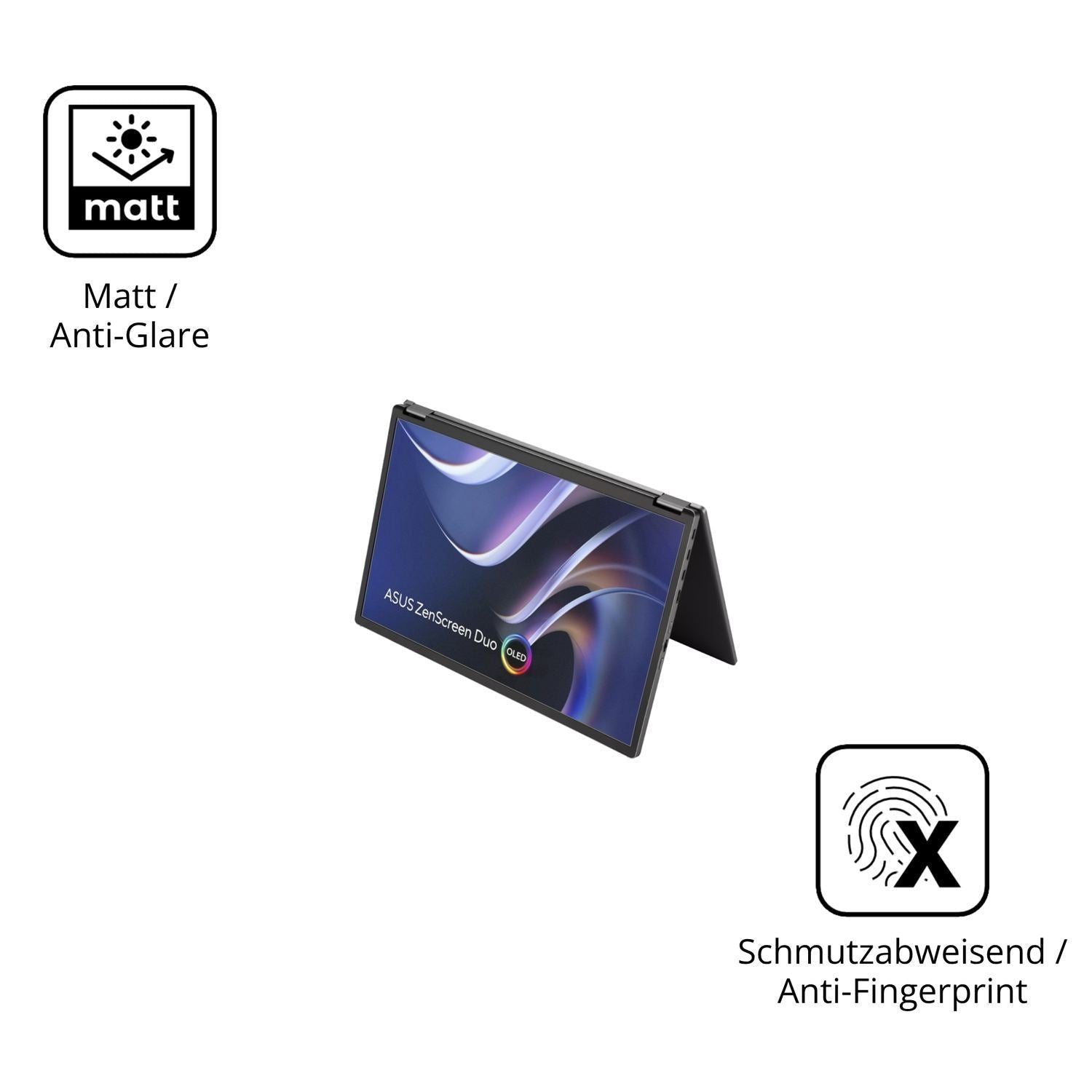 2x Schutzfolie matt für Asus ZenScreen Duo OLED MQ (5)