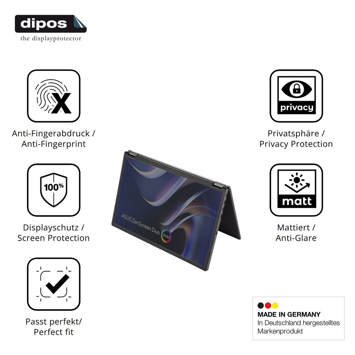 Blickschutzfolie für Asus ZenScreen Duo OLED MQ149 (5)