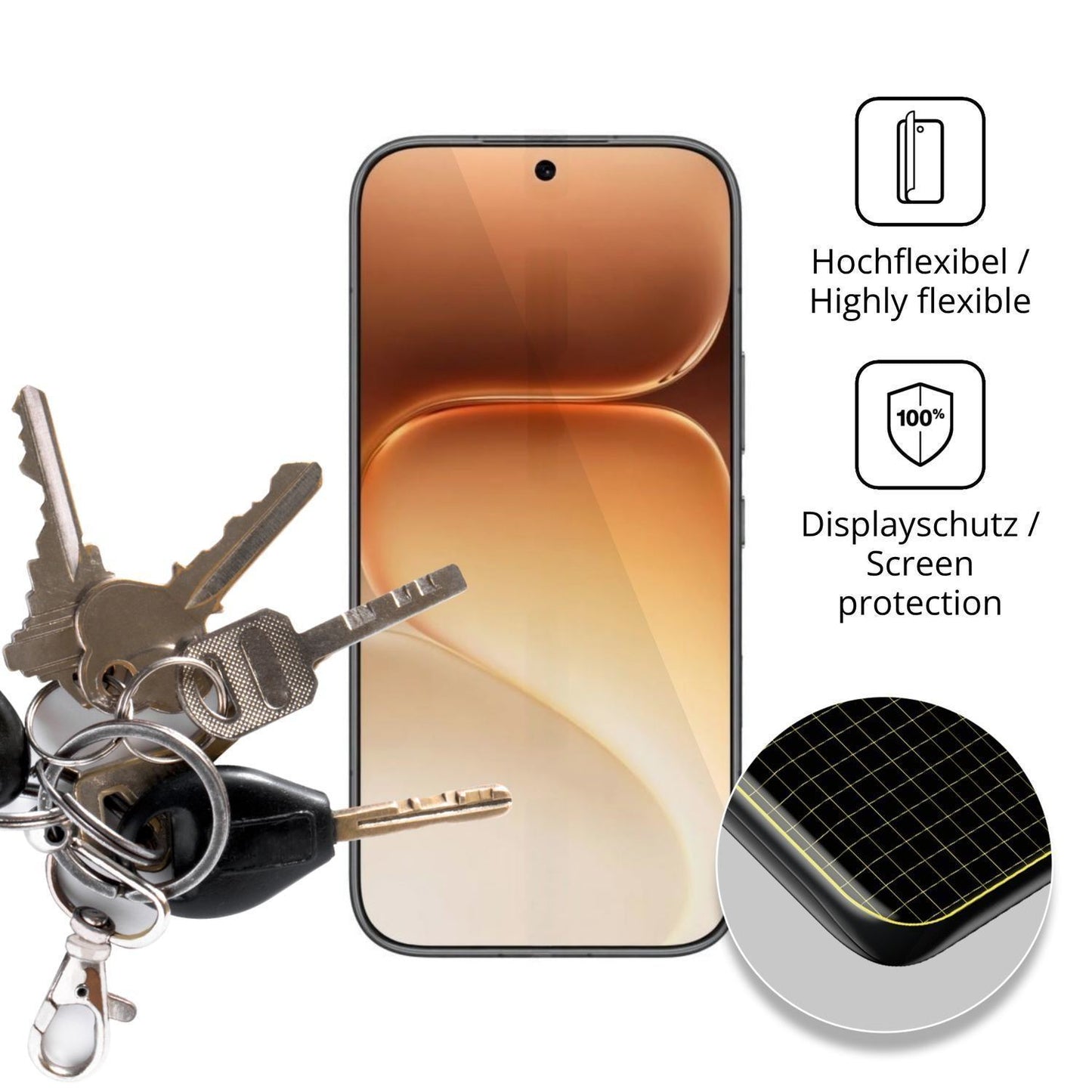 2x 3D Full Cover Schutzfolie für Honor 600 (3)