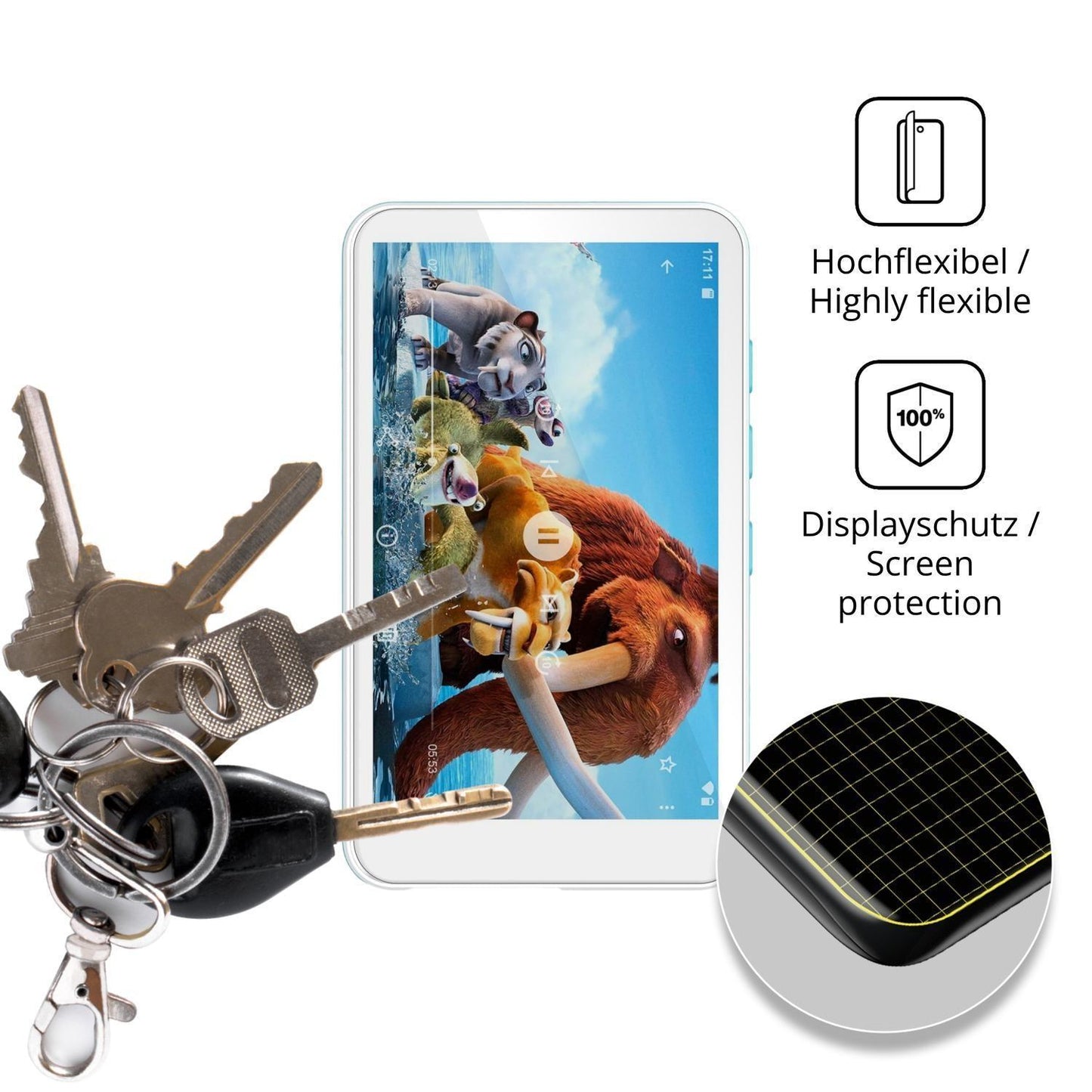 2x 3D Full Cover Schutzfolie für SWOFY D08 MP3-Pla (3)