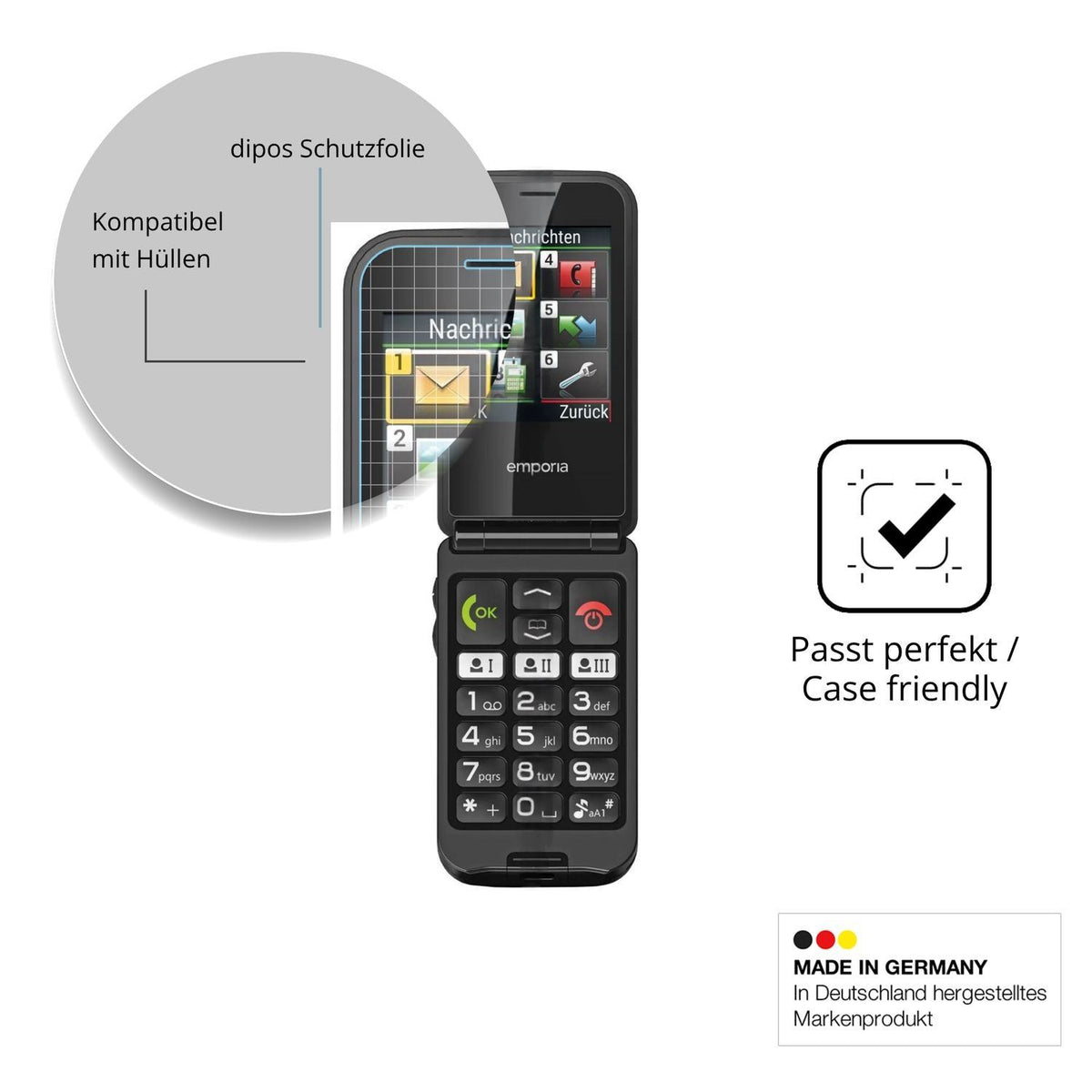 4x Schutzfolie klar für Emporia TalkGlam Display-S (6)