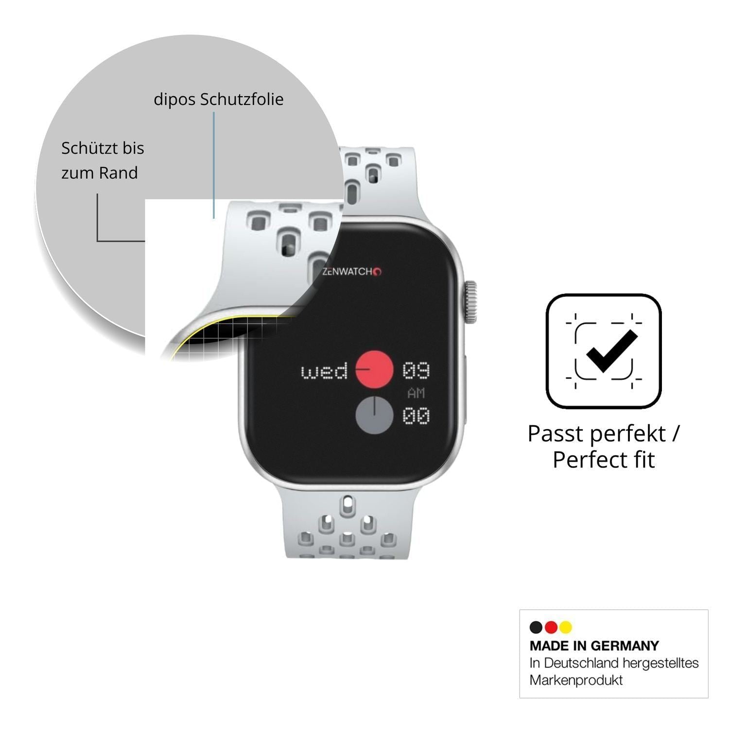 2x Full Cover Schutzfolie matt für Zenwatch Pulse  (6)