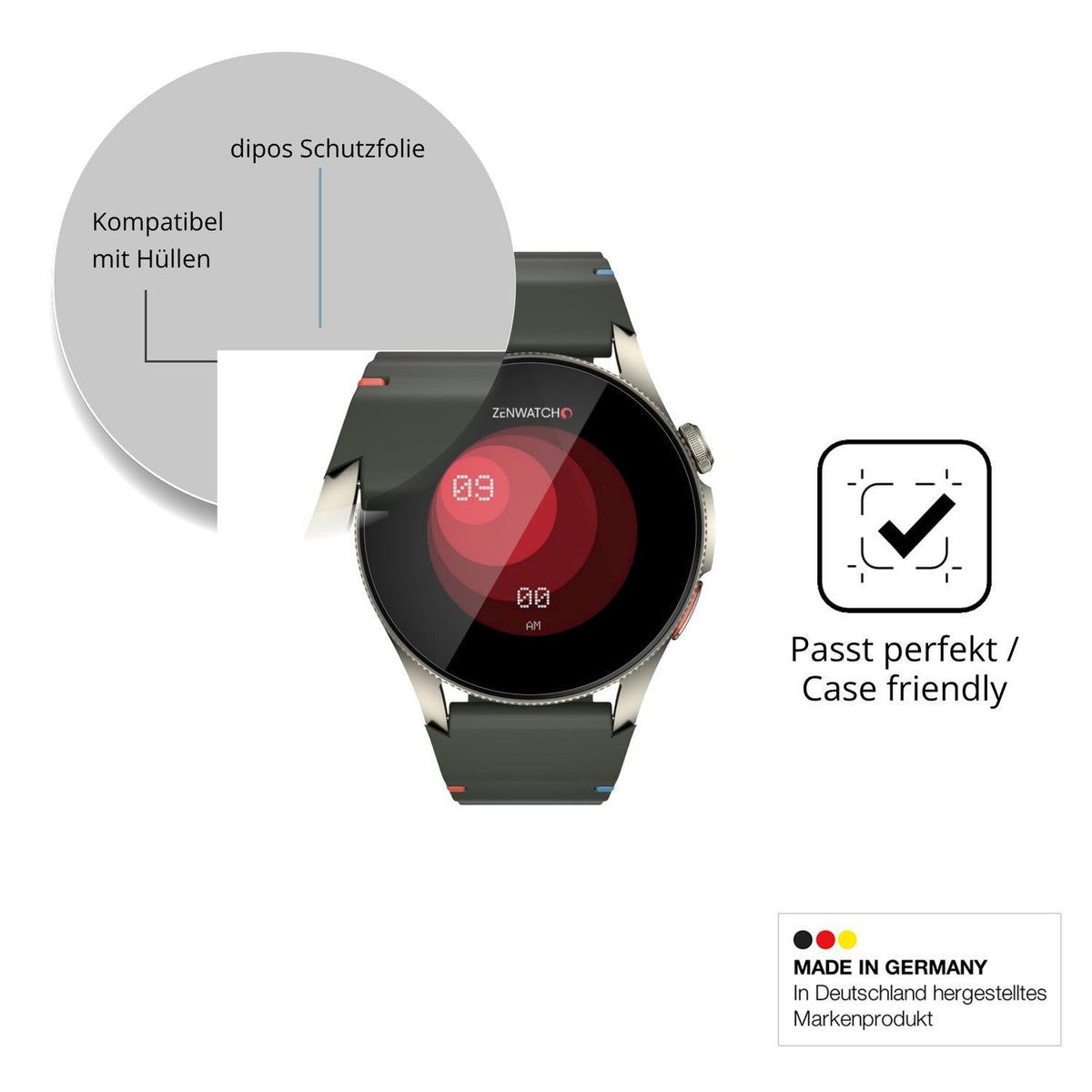 6x Schutzfolie klar für Zenwatch Zenara Titanium D (6)