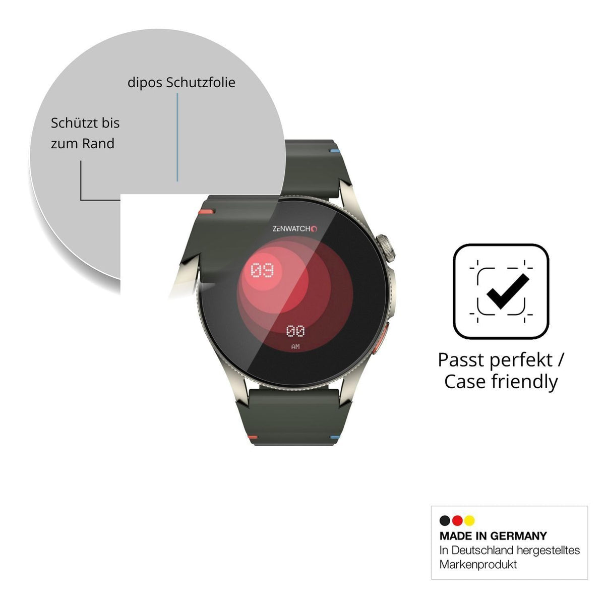 2x 9H Schutzfolie matt für Zenwatch Zenara Titaniu (6)