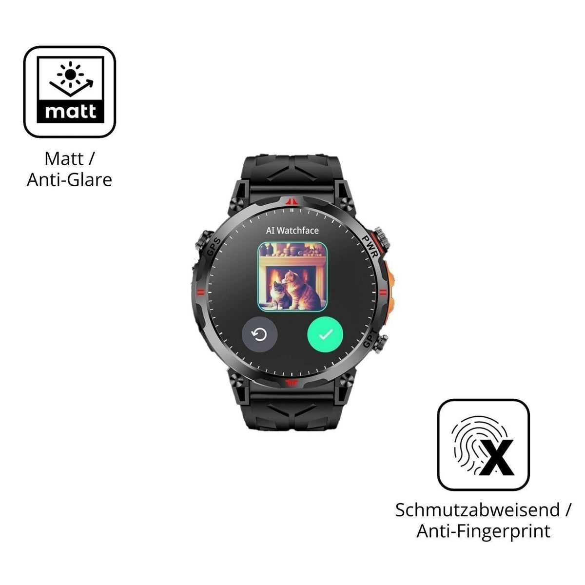 6x Schutzfolie matt für Mingdaln 1.56 Zoll Smartwa (5)