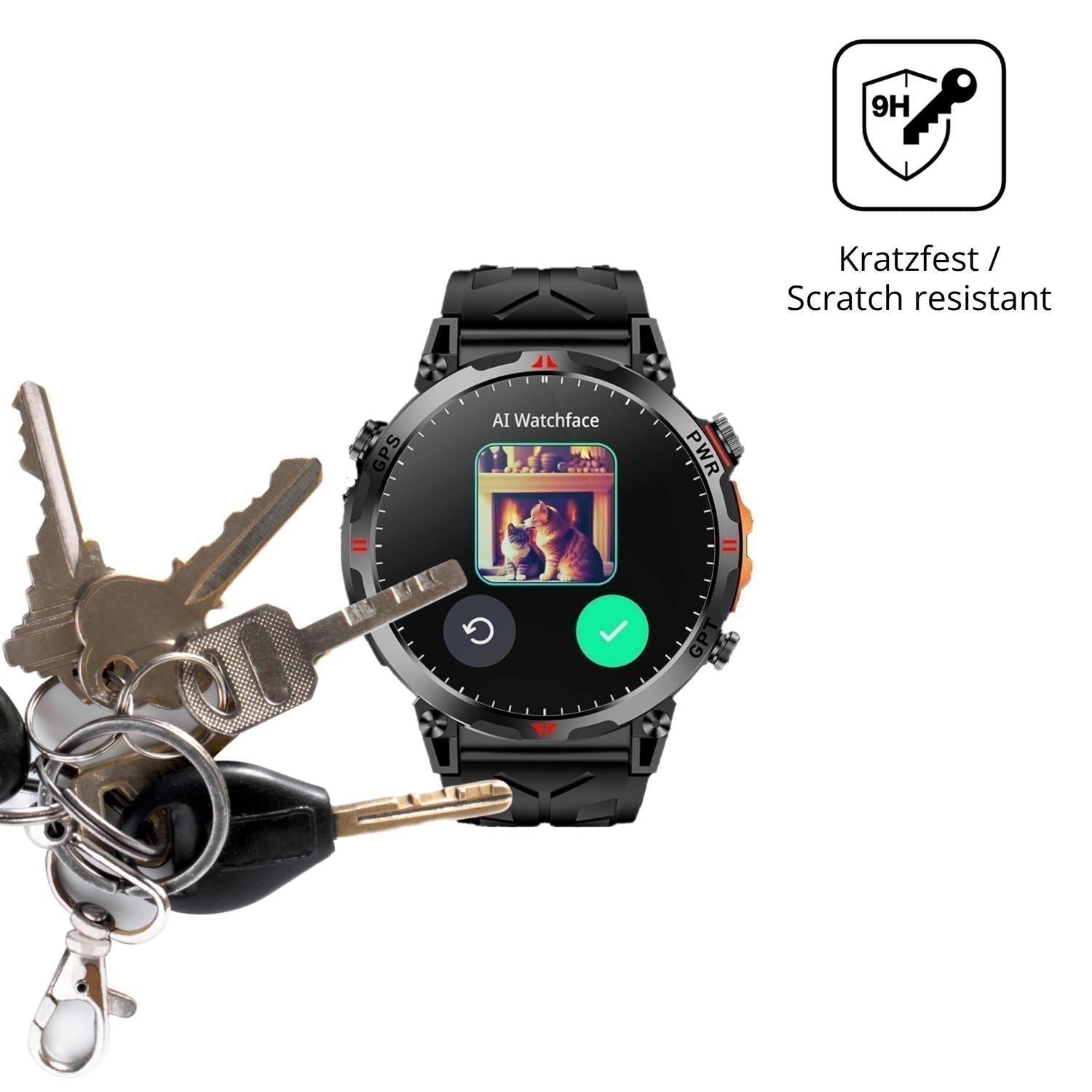 2x 9H Schutzfolie für Mingdaln 1.56 Zoll Smartwatc (3)