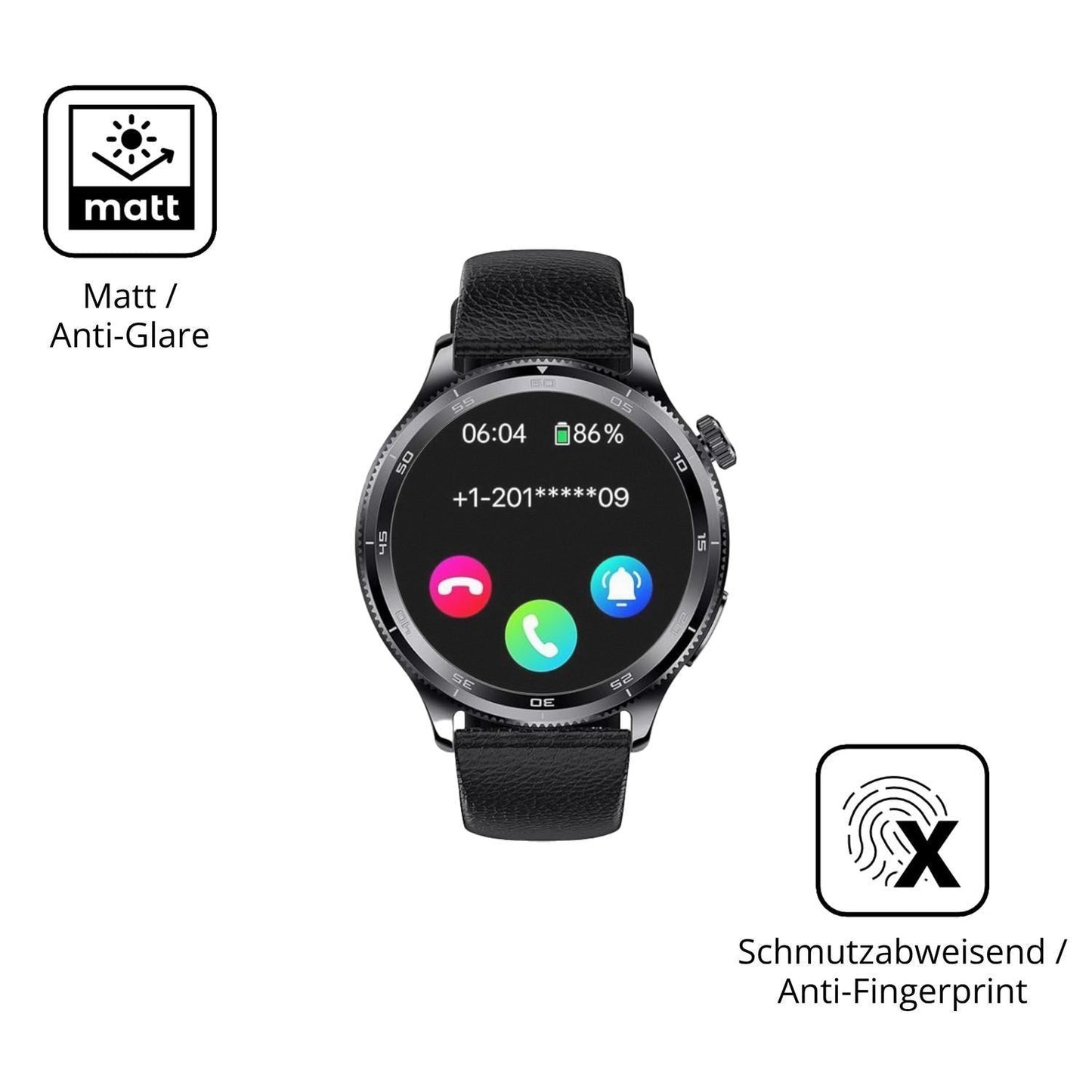 6x Schutzfolie matt für ZKCREATION 1.43 Zoll Smart (5)