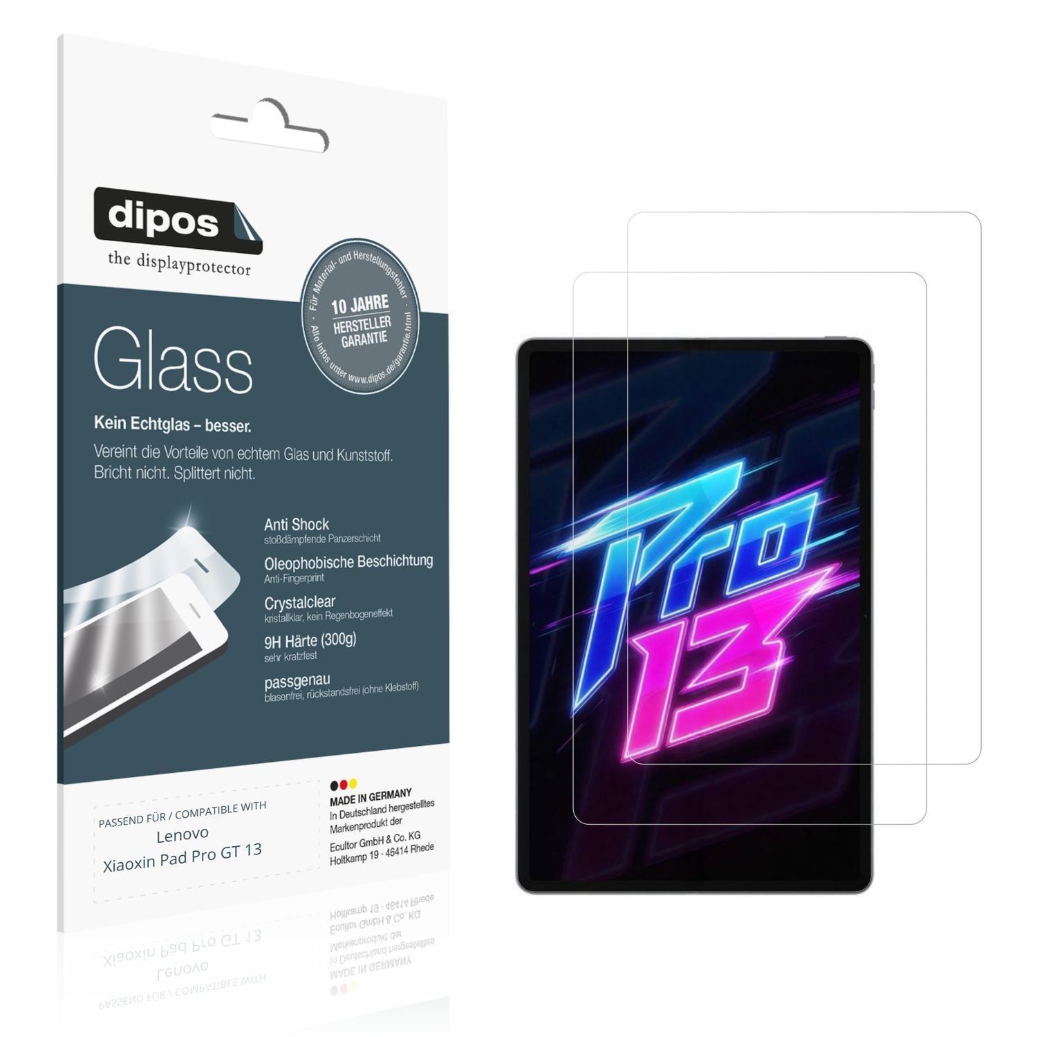 2x 9H Schutzfolie für Lenovo Xiaoxin Pad Pro GT 13 (1)