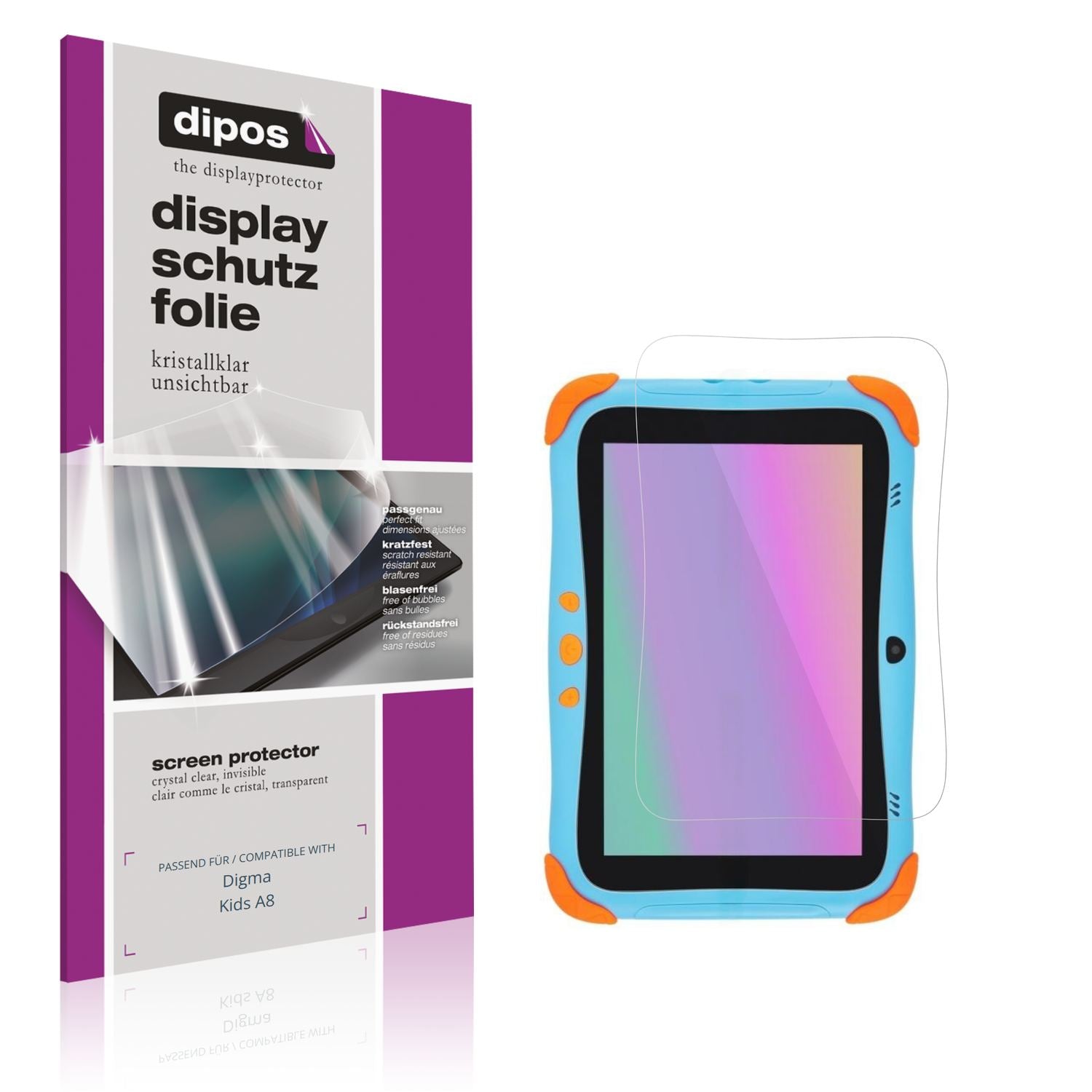 2x Schutzfolie klar für Digma Kids A8 Display-Schu (1)