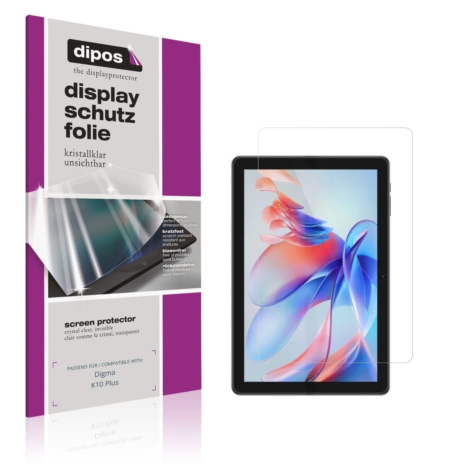 2x Schutzfolie klar für Digma K10 Plus Display-Sch (1)
