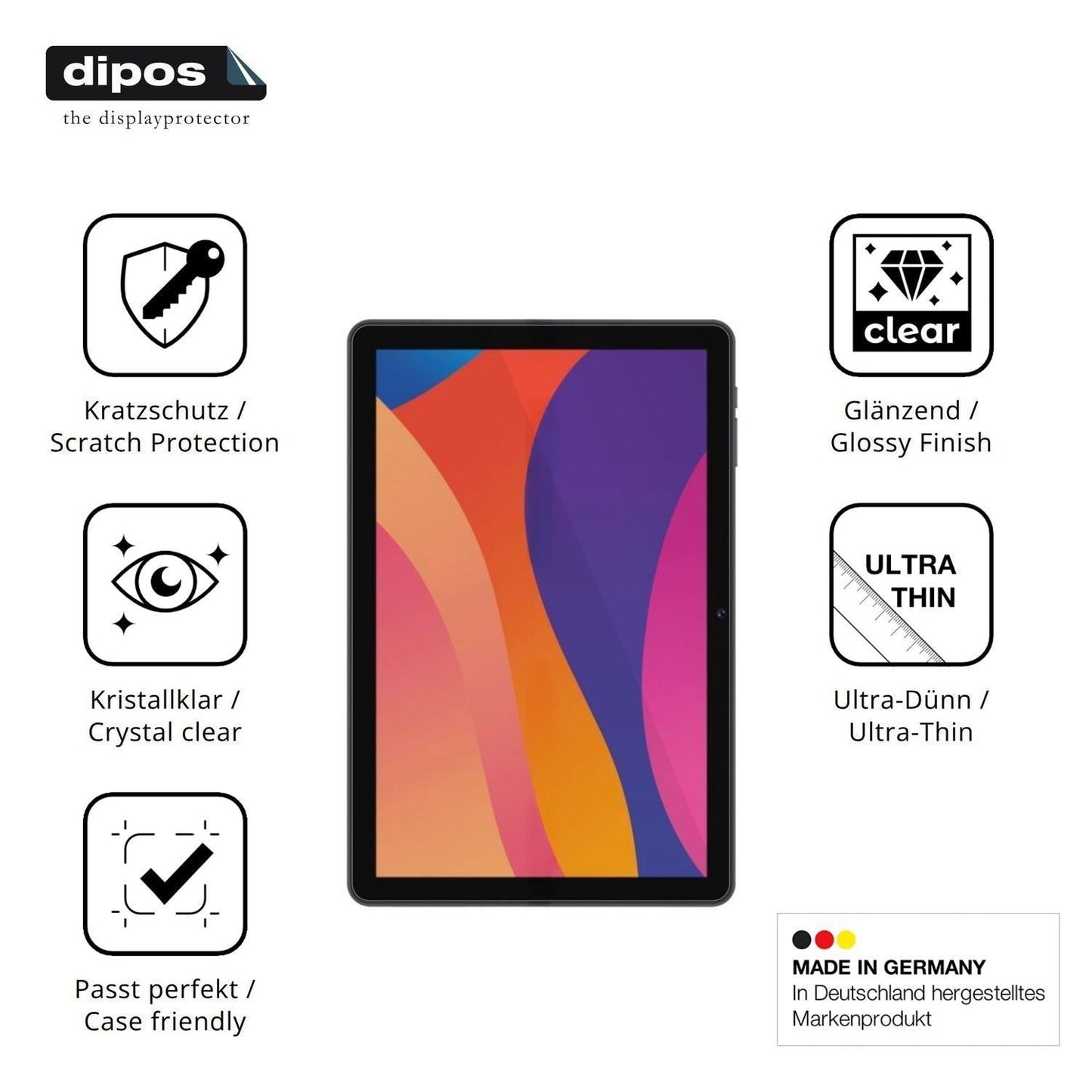 2x Schutzfolie klar für Digma K10 Display-Schutzfo (7)