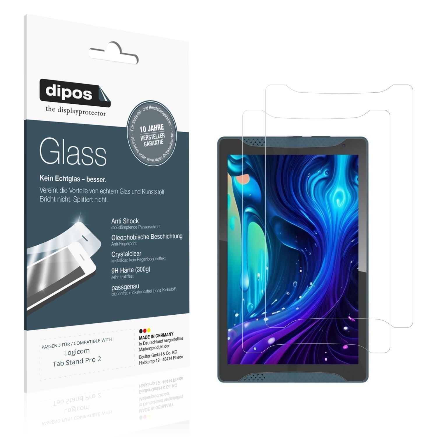 2x 9H Schutzfolie für Logicom Tab Stand Pro 2 Panz (1)