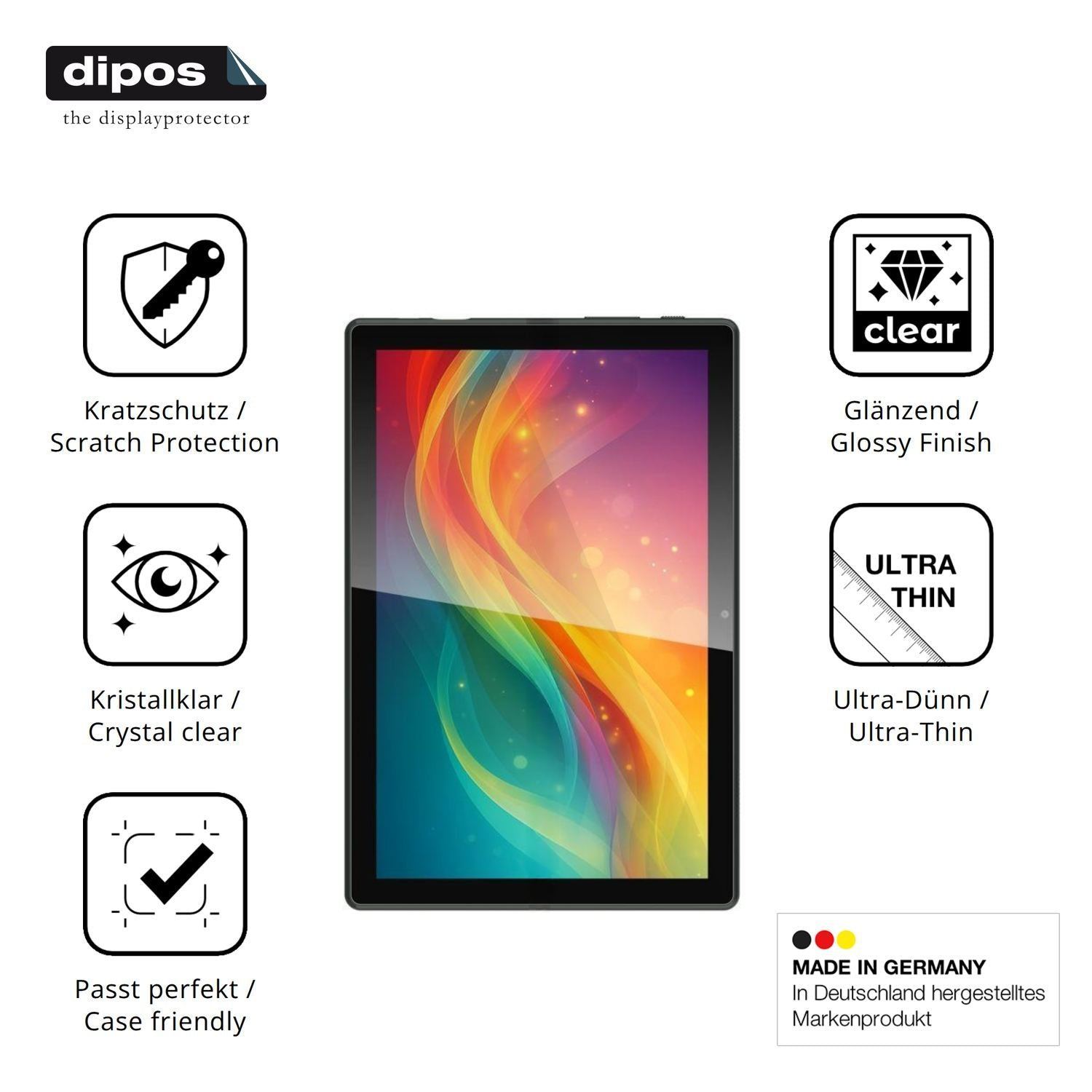 2x Schutzfolie klar für Denver TIO-10525 Display-S (7)