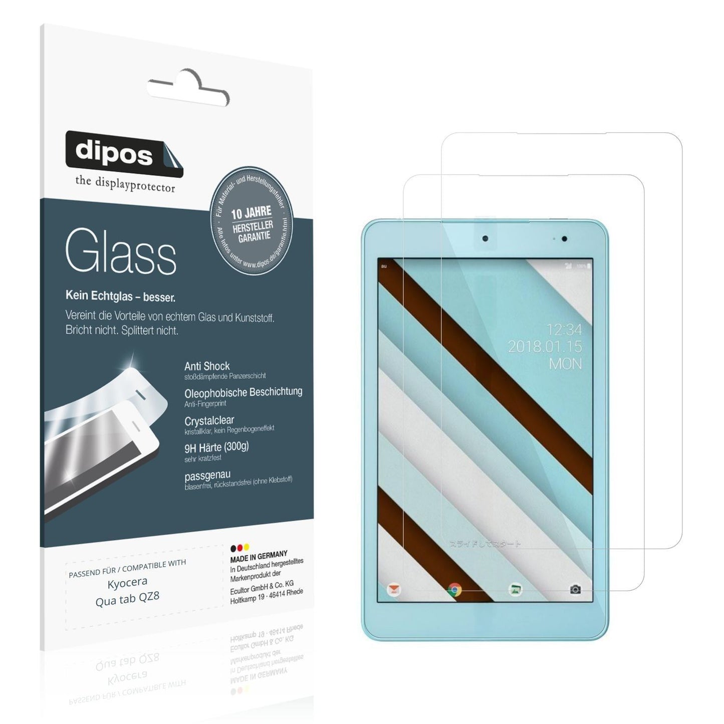 2x 9H Schutzfolie für Kyocera Qua tab QZ8 Panzerfo (1)