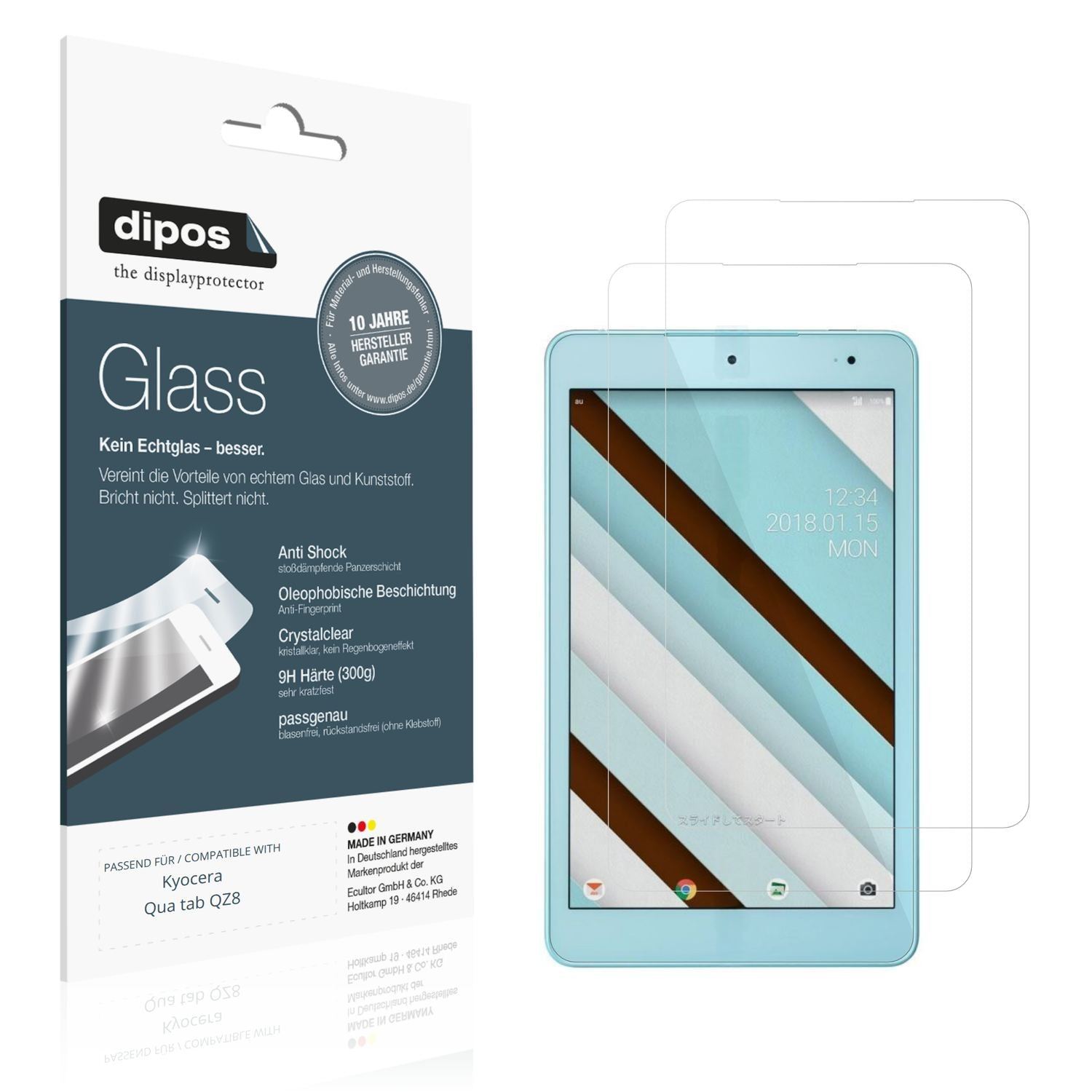 2x 9H Schutzfolie für Kyocera Qua tab QZ8 Panzerfo (1)