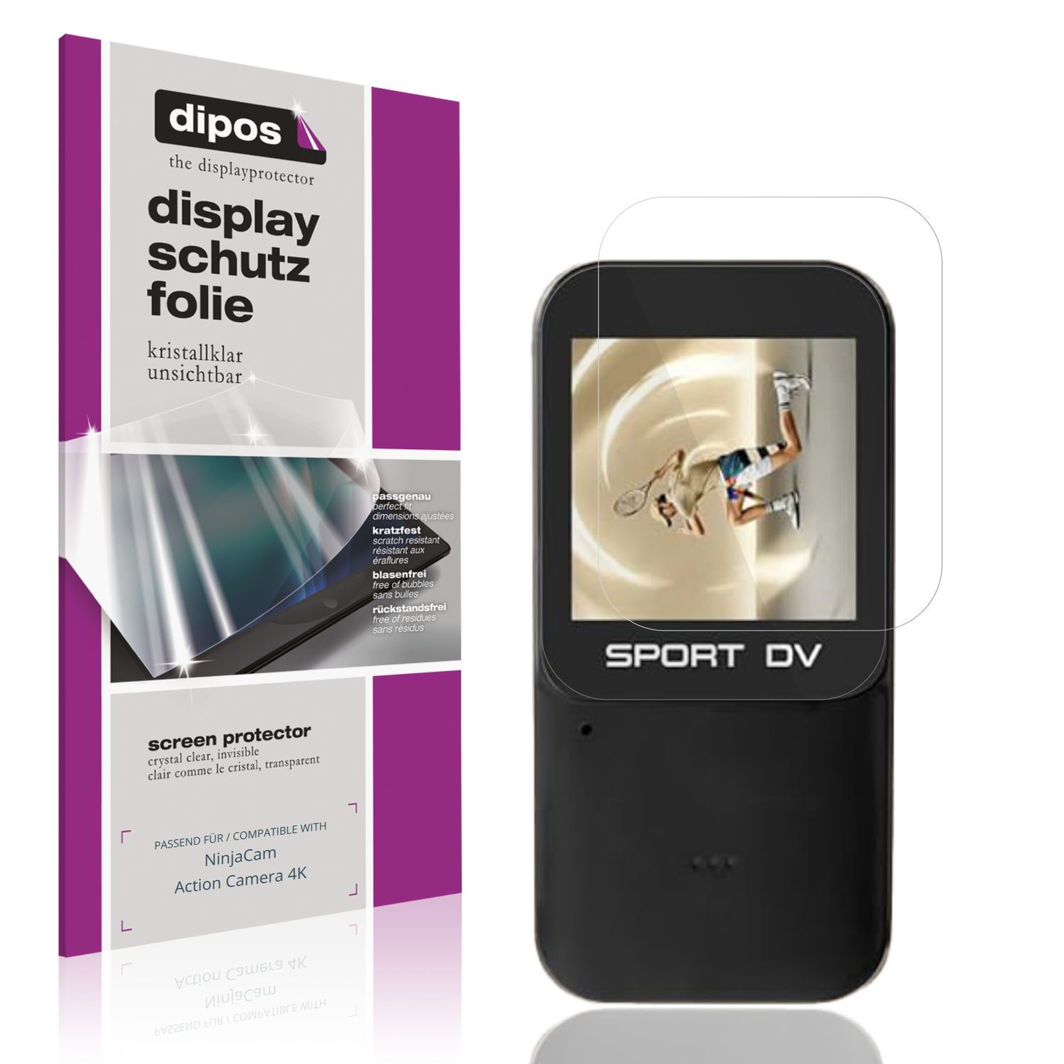 4x Schutzfolie klar für NinjaCam Action Camera 4K  (1)